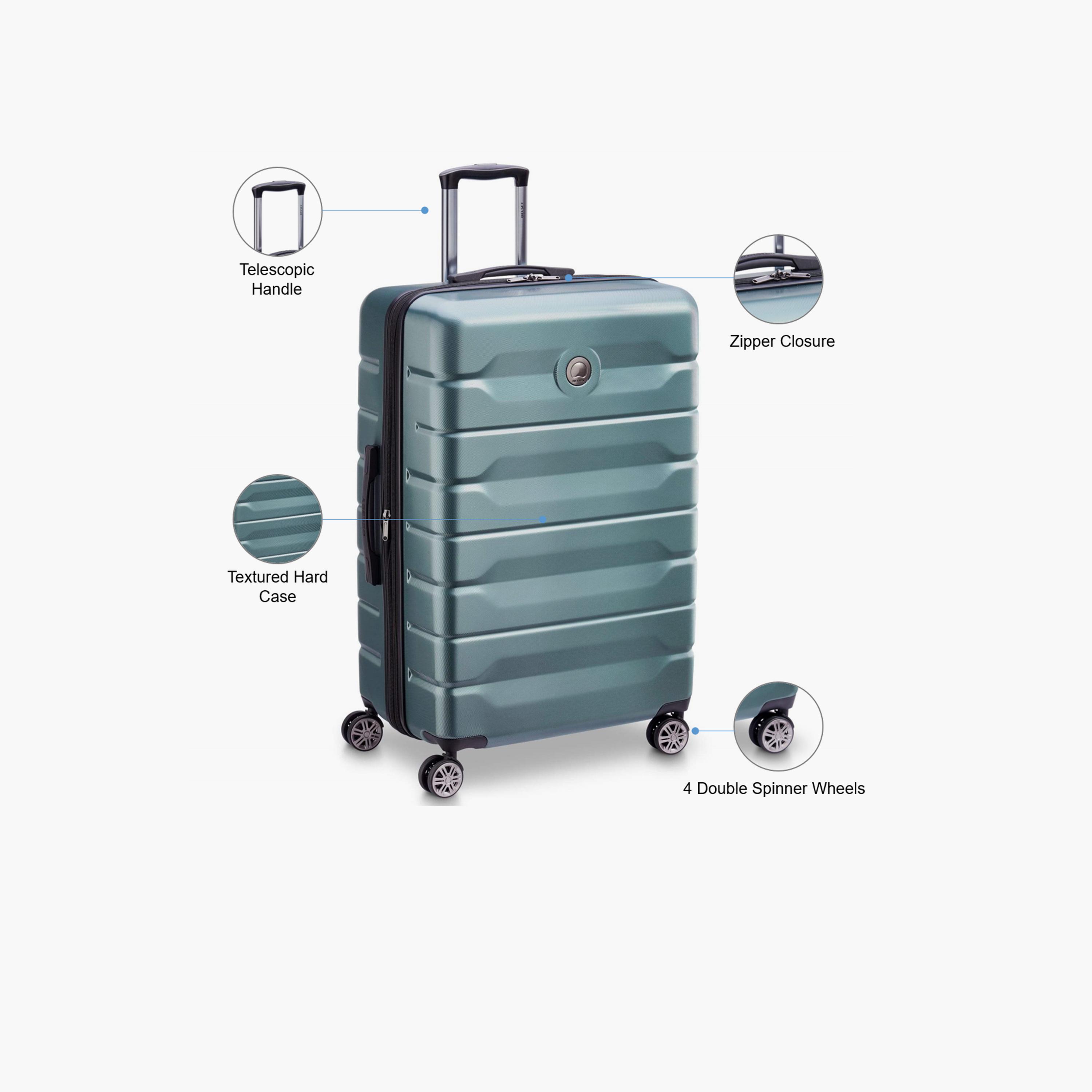 Delsey Paris Air Armour 78.5 CM Large Check-in Polycarbonate with ABS Hard Sided 4-Wheeler Spinner Trolley Bag with TSA Combination Lock-travel-luggagesandbags-luggage-image-3