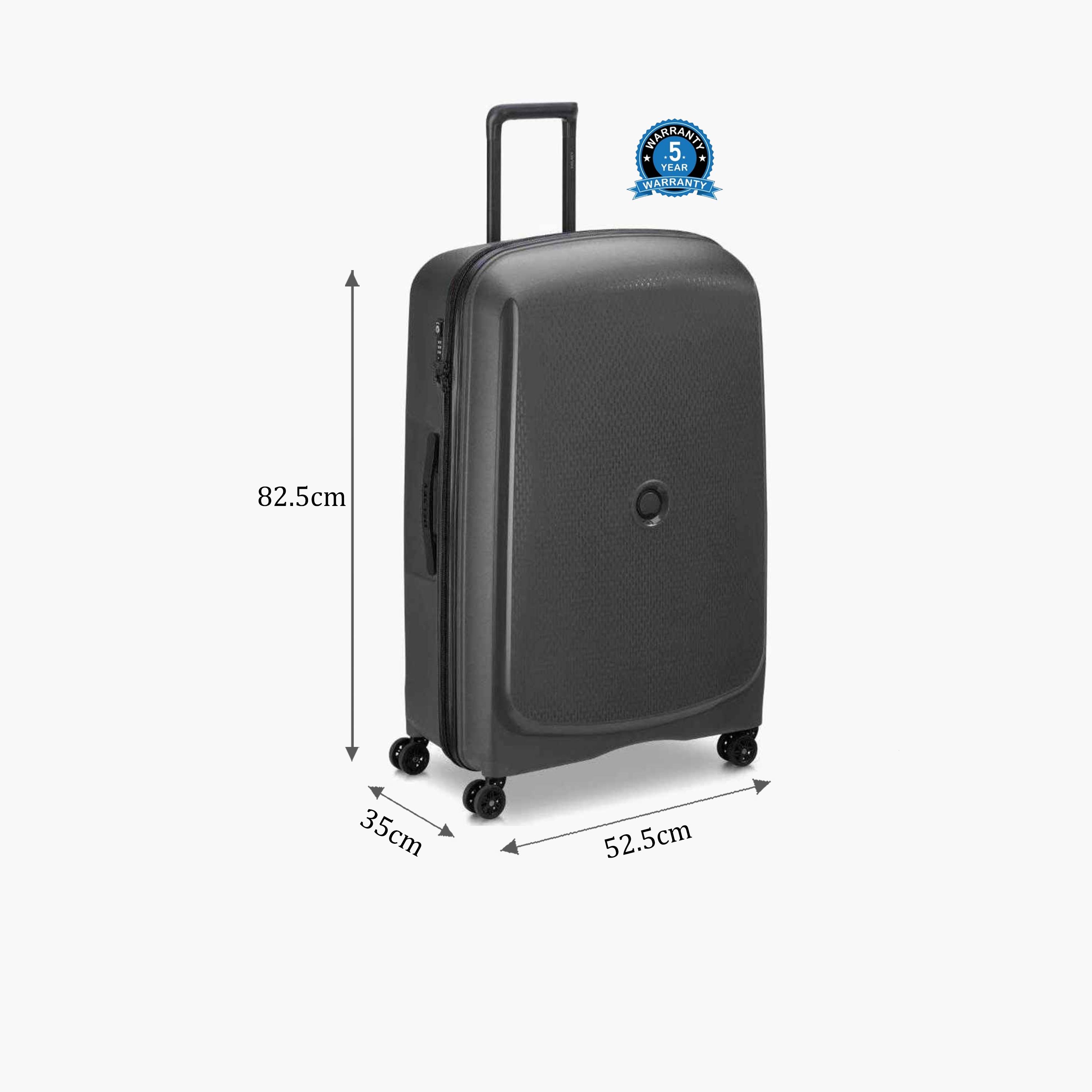 Delsey Paris Belmont Plus 82.5 CM Large Check-in Polypropylene Hard Sided 4-Wheeler Spinner Trolley Bag with TSA Combination Lock-travel-luggagesandbags-luggage-image-2