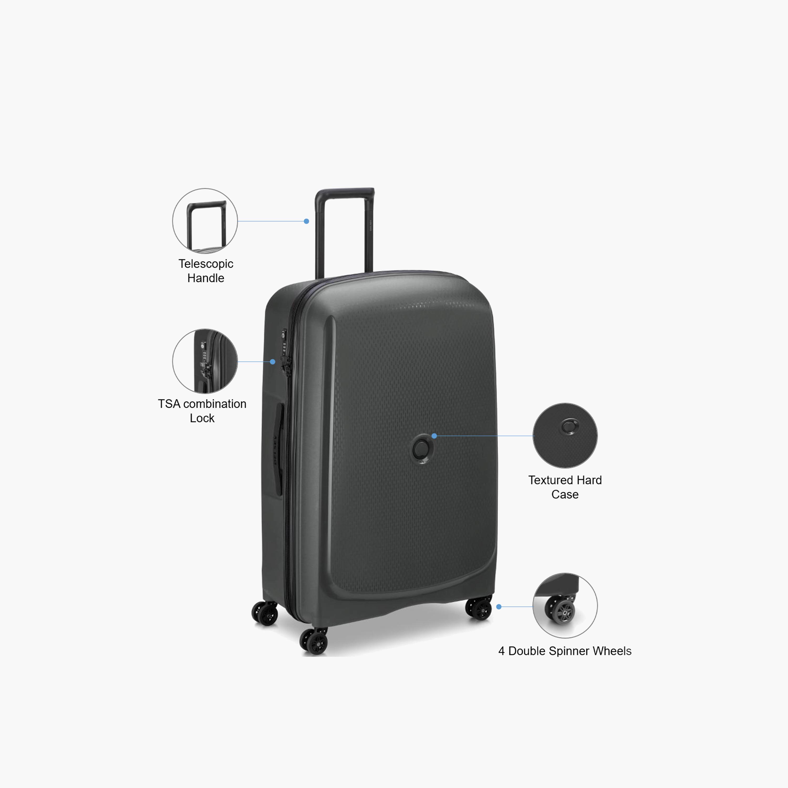 Delsey Paris Belmont Plus 82.5 CM Large Check-in Polypropylene Hard Sided 4-Wheeler Spinner Trolley Bag with TSA Combination Lock-travel-luggagesandbags-luggage-image-3