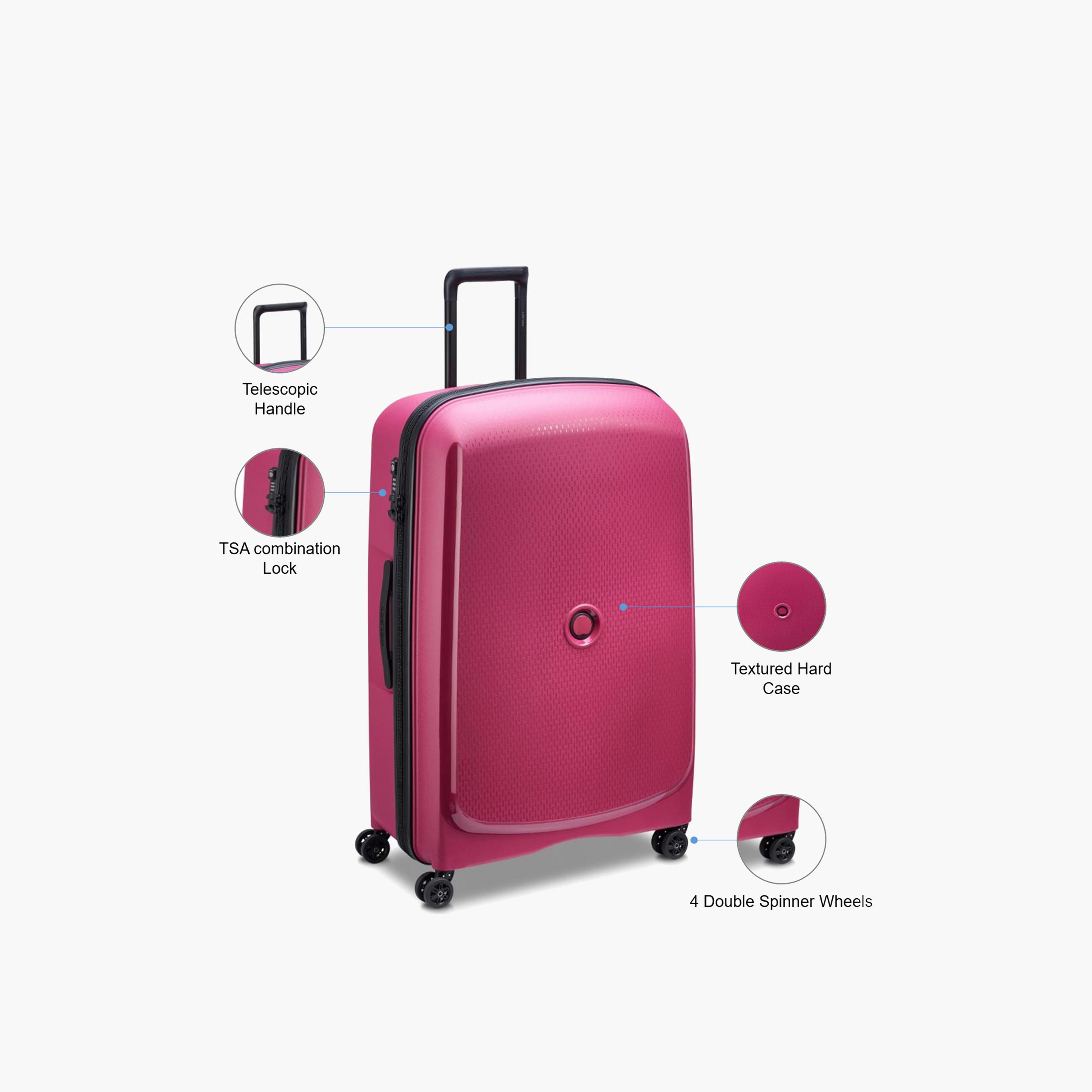 Delsey Paris Belmont Plus 82.5 CM Large Check-in Polypropylene Hard Sided 4-Wheeler Spinner Trolley Bag with TSA Combination Lock-travel-luggagesandbags-luggage-image-3