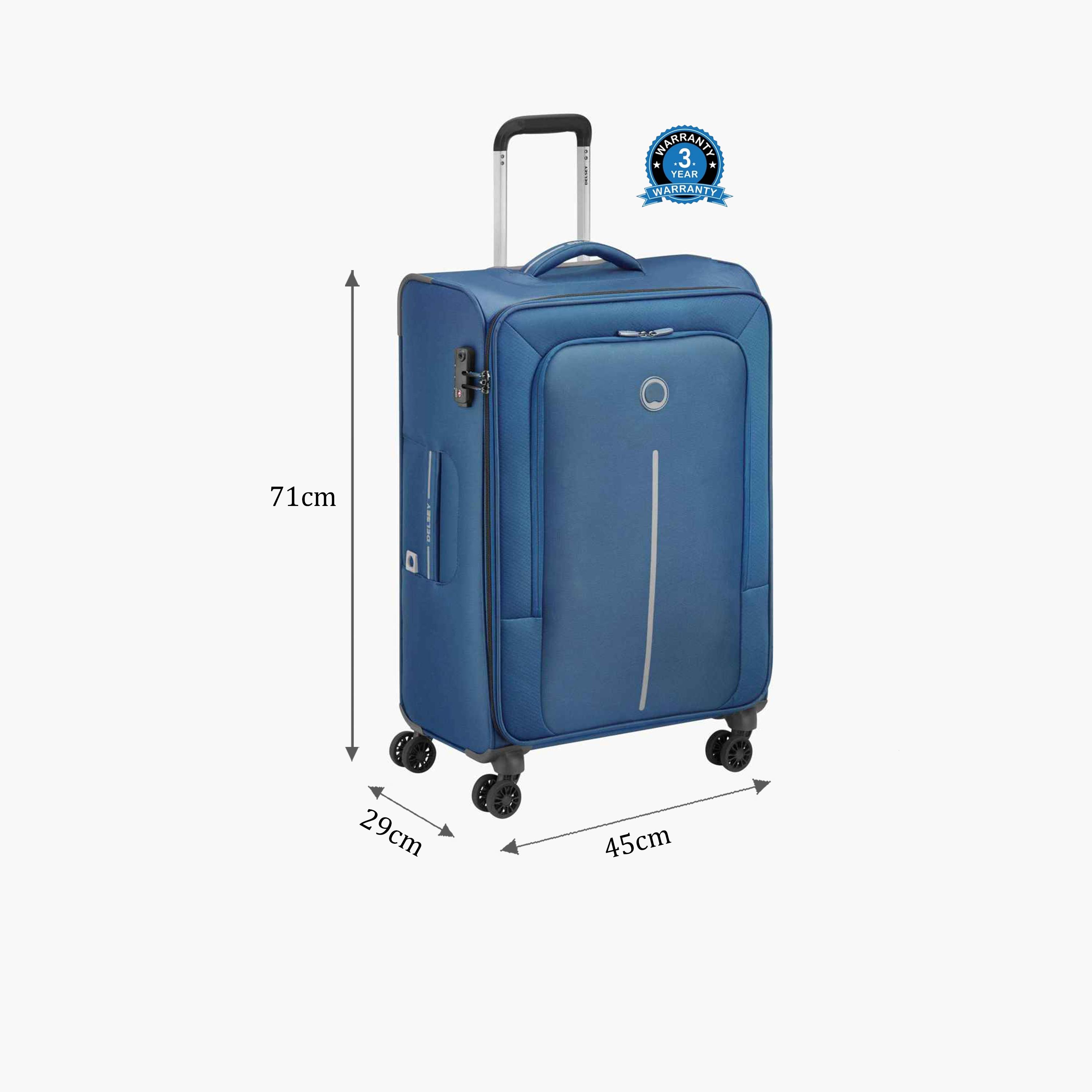 حقيبة عربة دوار من البوليستر الناعمة ذات 4 عجلات من Delsey Paris Caracas 71 CM مع قفل TSA-travel-luggagesandbags-luggage-image-2