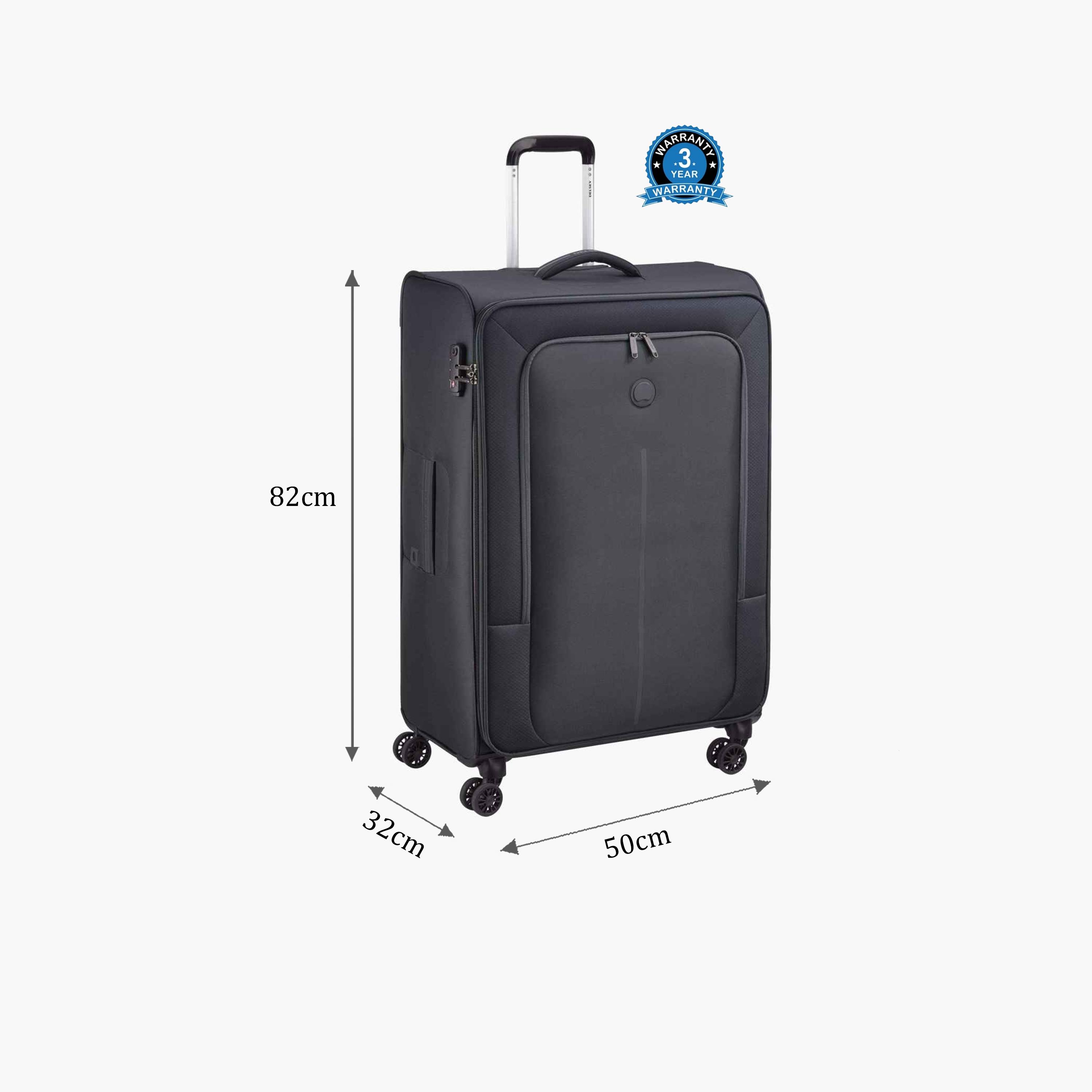 Delsey Paris Caracas 82 CM Large Check-in Polyester Soft Sided 4-Wheeler Spinner Trolley Bag with TSA Combination Lock-travel-luggagesandbags-luggage-image-2