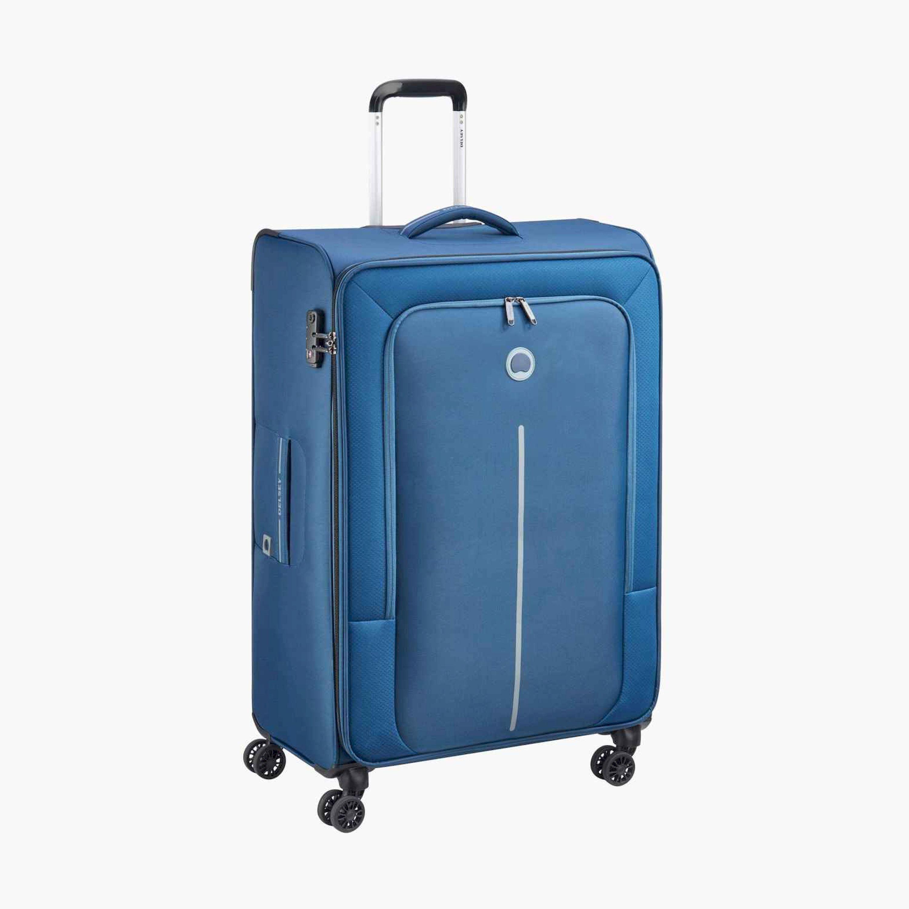 Delsey Paris Caracas 82 CM Large Check-in Polyester Soft Sided 4-Wheeler Spinner Trolley Bag with TSA Combination Lock-travel-luggagesandbags-luggage-image-1