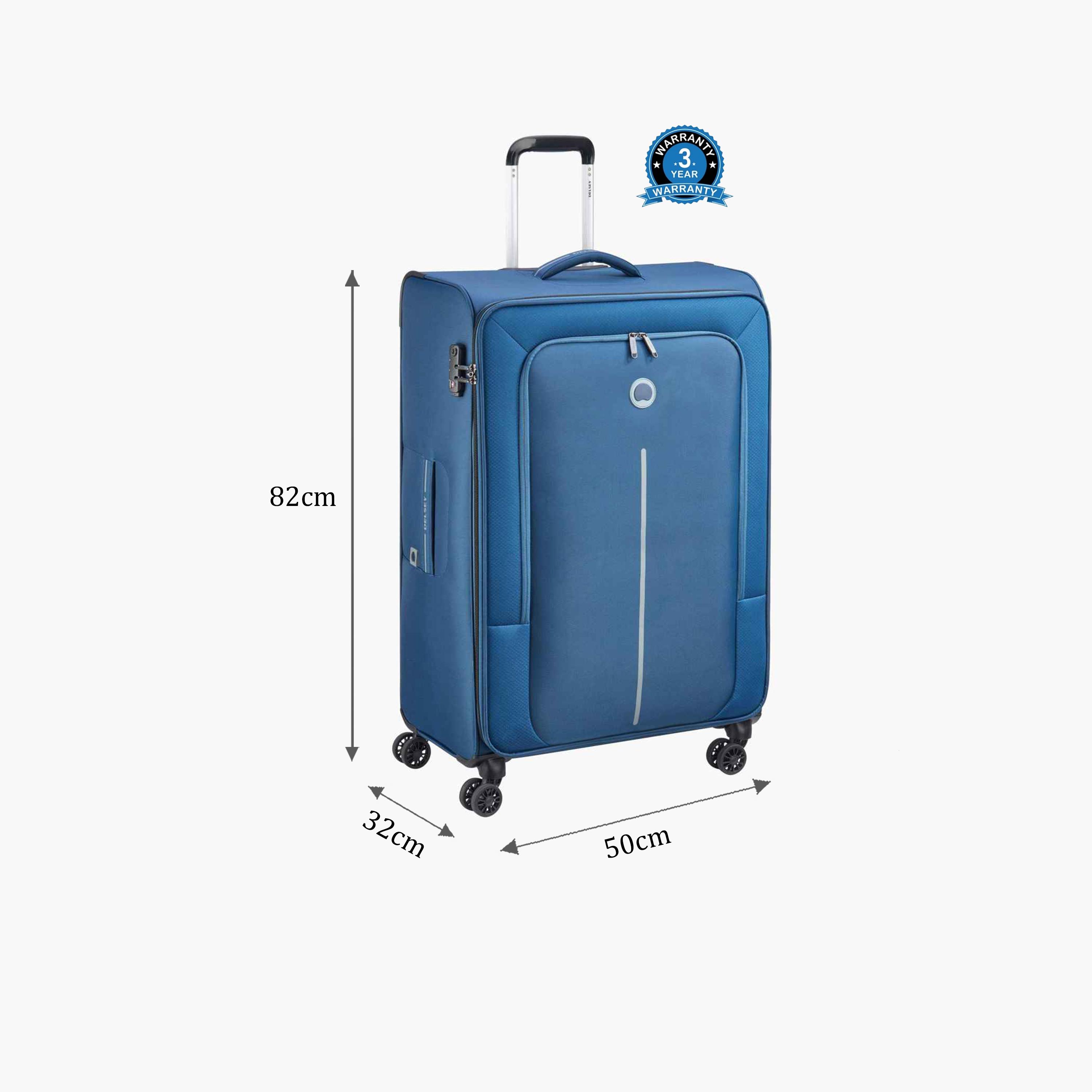 Delsey Paris Caracas 82 CM Large Check-in Polyester Soft Sided 4-Wheeler Spinner Trolley Bag with TSA Combination Lock-travel-luggagesandbags-luggage-image-2