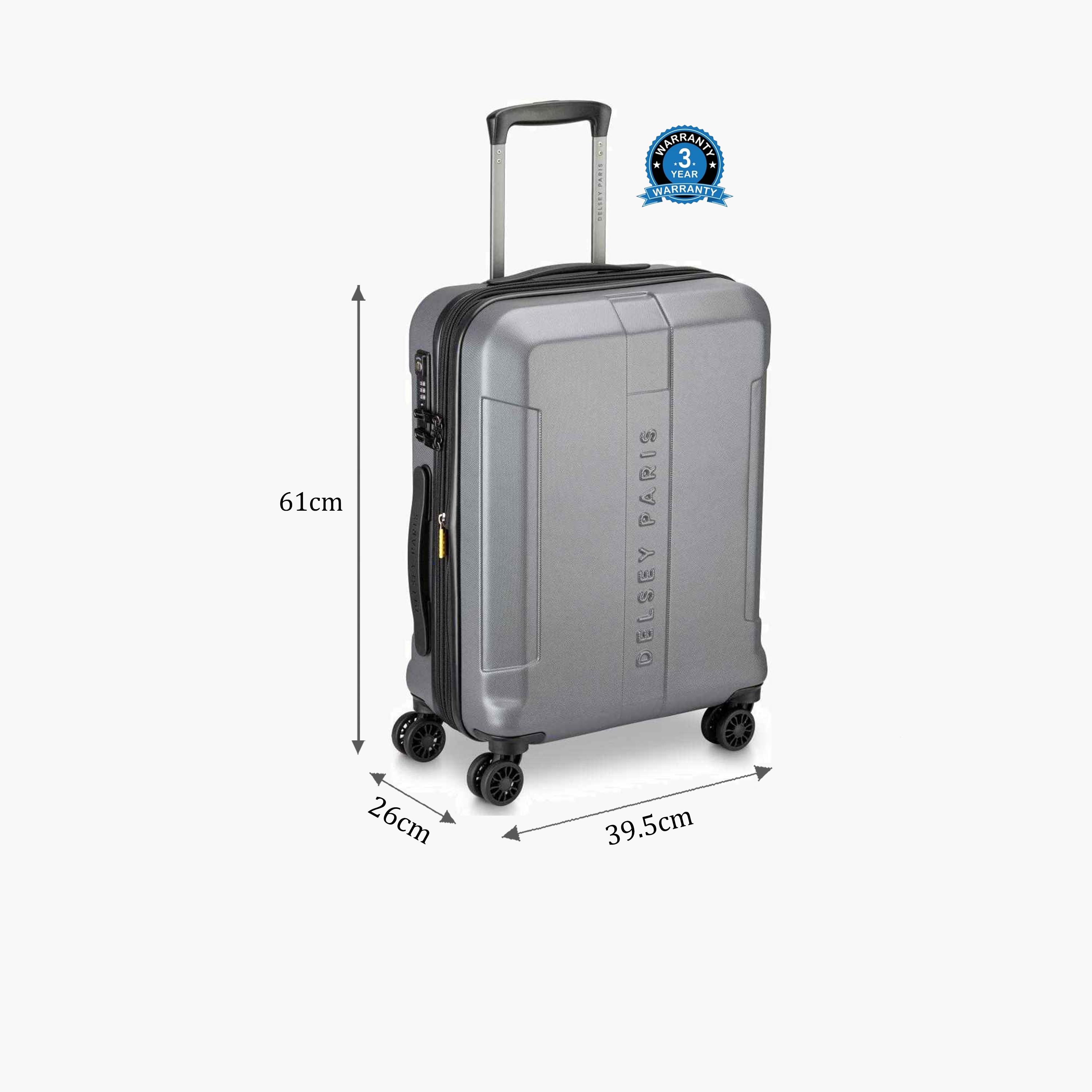 Delsey Depart 61 CM Small Cabin Polycarbonate with ABS Hard Sided 4-Wheeler Spinner Trolley Bag with TSA Combination Lock-travel-luggagesandbags-luggage-image-2