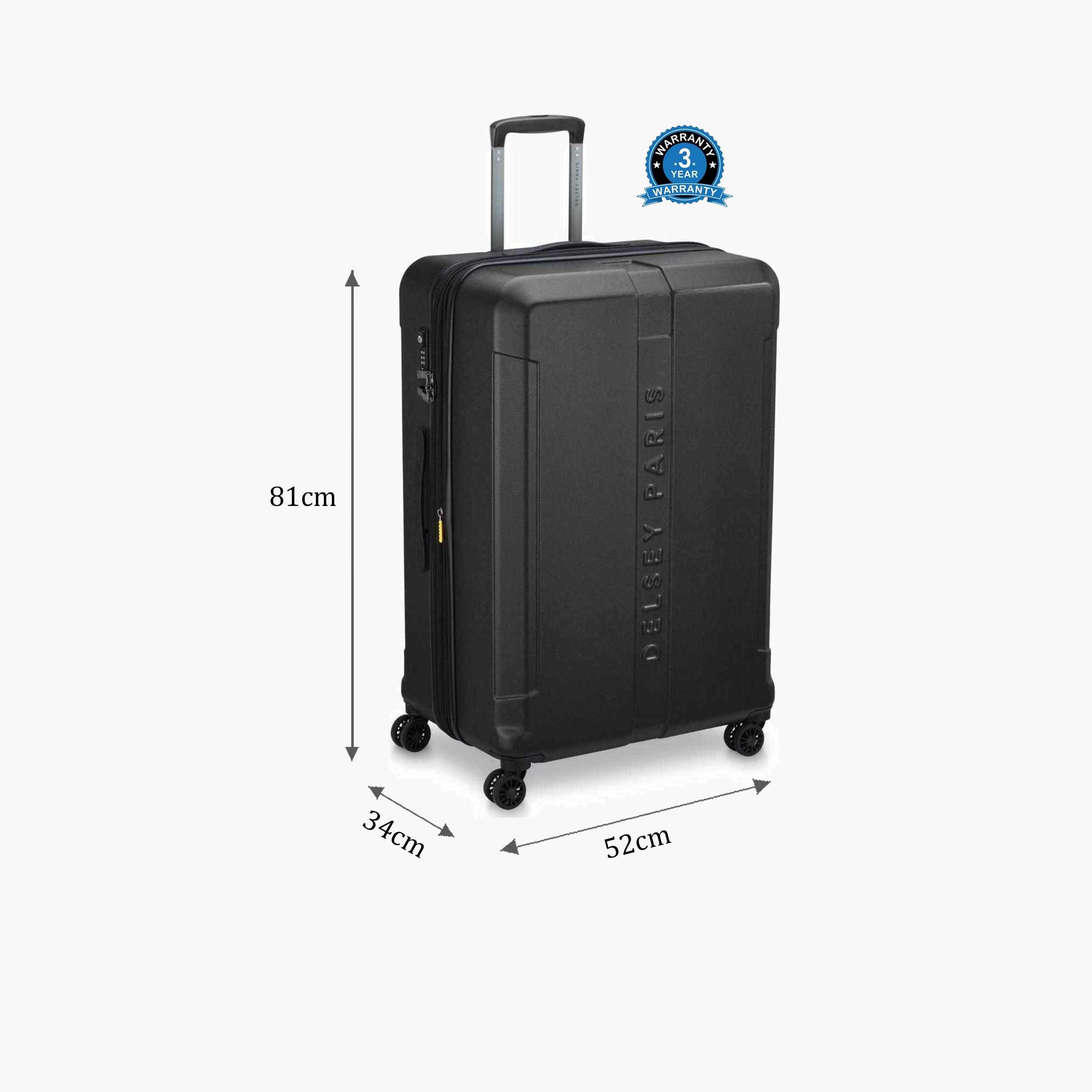 Delsey Paris Depart 81 سم بولي كربونات كبير لتسجيل الوصول مع ABS حقيبة عربة دوارة ذات 4 عجلات صلبة مع قفل TSA-travel-luggagesandbags-luggage-image-2