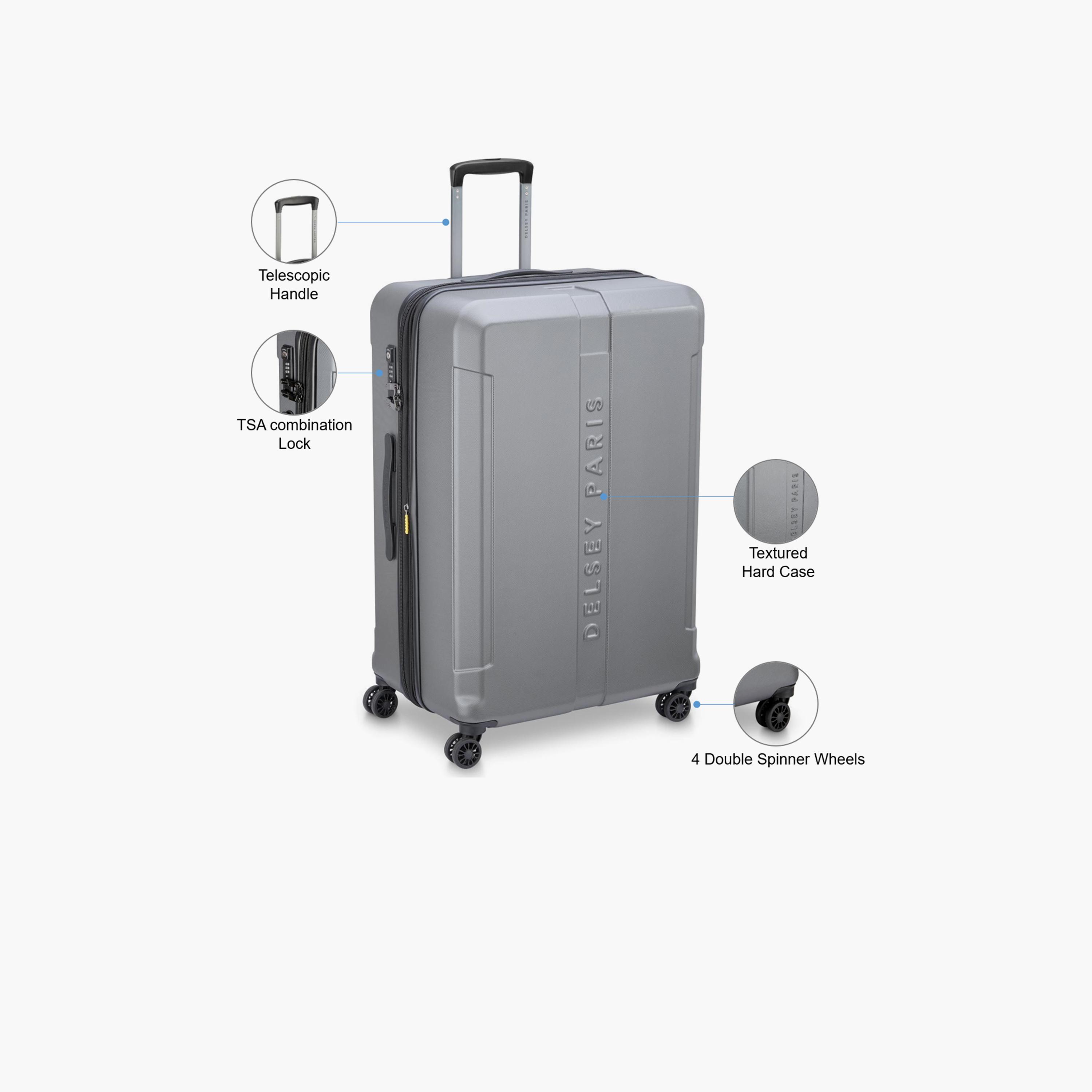 Delsey Paris Depart 81 CM Large Check-in Polycarbonate with ABS Hard Sided 4-Wheeler Spinner Trolley Bag with TSA Combination Lock-travel-luggagesandbags-luggage-image-3