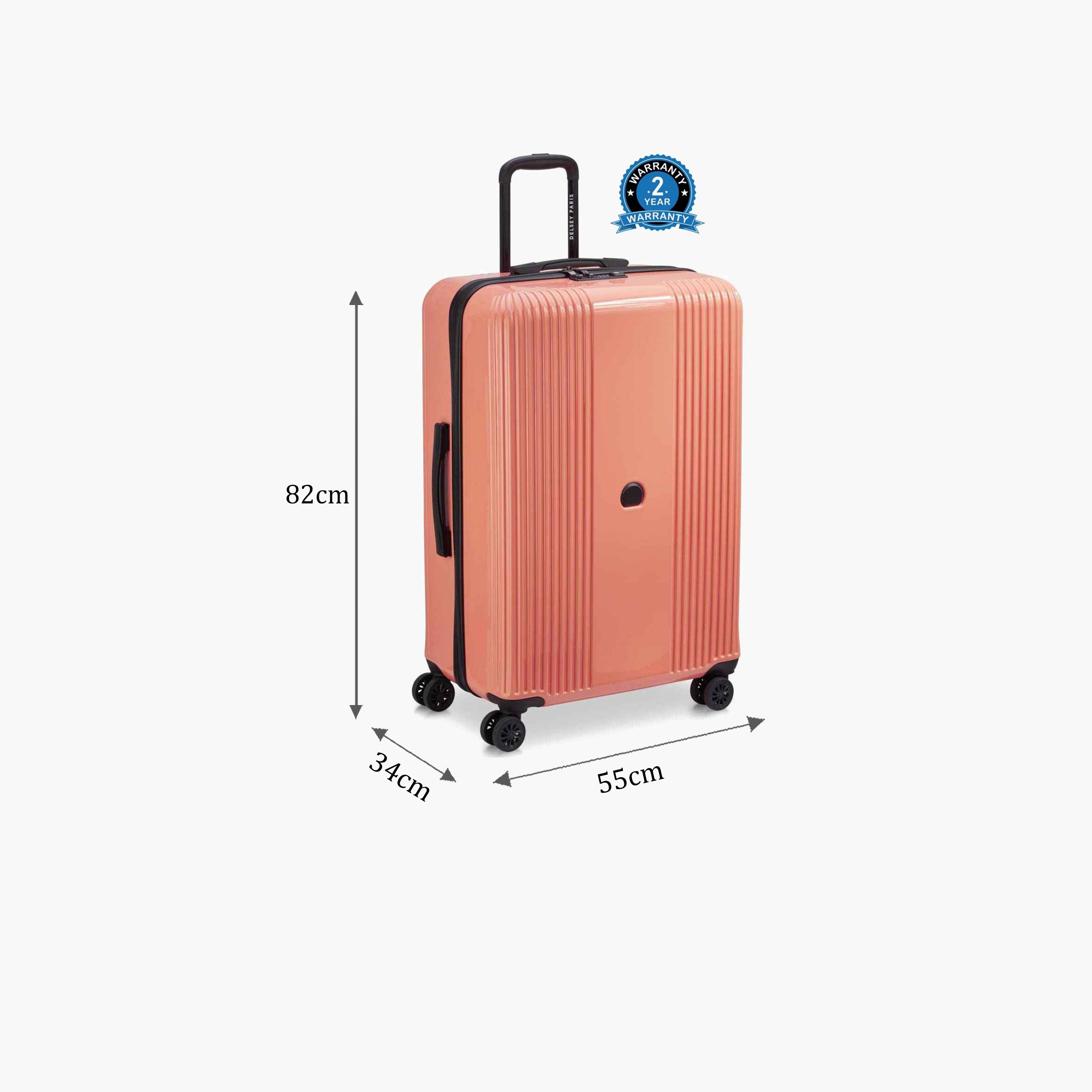 Delsey Paris Ophelie 82 CM Large Check-in Polycarbonate with ABS Hard Sided 4-Wheeler Spinner Trolley Bag with TSA Combination Lock-travel-luggagesandbags-luggage-image-2