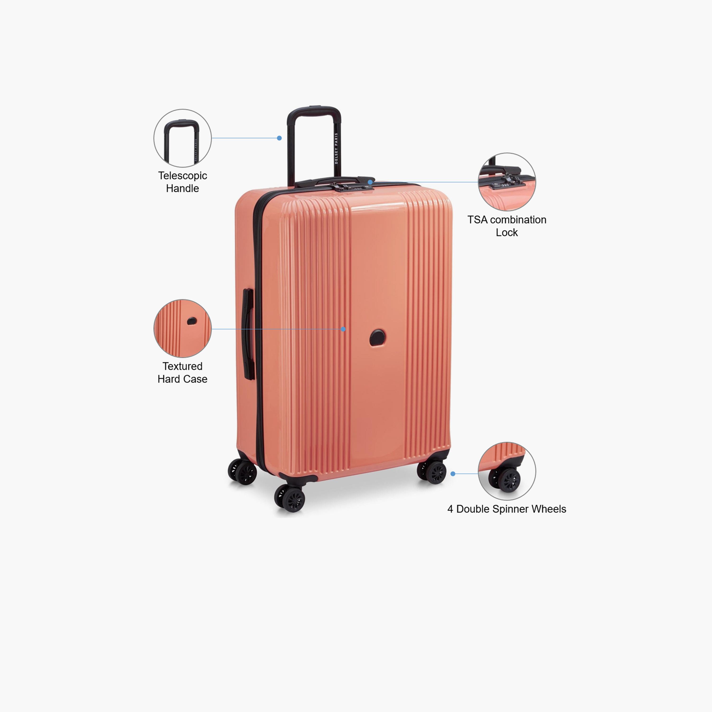 Delsey Paris Ophelie 82 CM Large Check-in Polycarbonate with ABS Hard Sided 4-Wheeler Spinner Trolley Bag with TSA Combination Lock-travel-luggagesandbags-luggage-image-3
