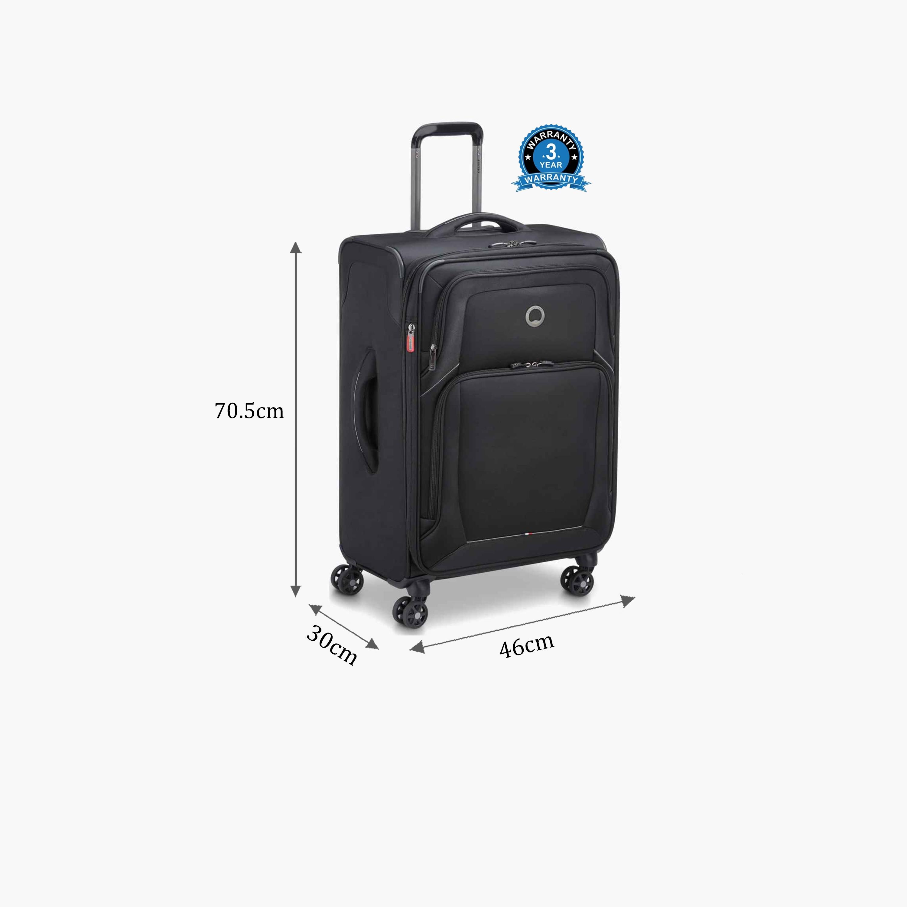 Delsey Paris Optimax Lite 70.5 CM Medium Check-in Polyester Soft Sided 4-Wheeler Spinner Trolley Bag with TSA Combination Lock-travel-luggagesandbags-luggage-image-2