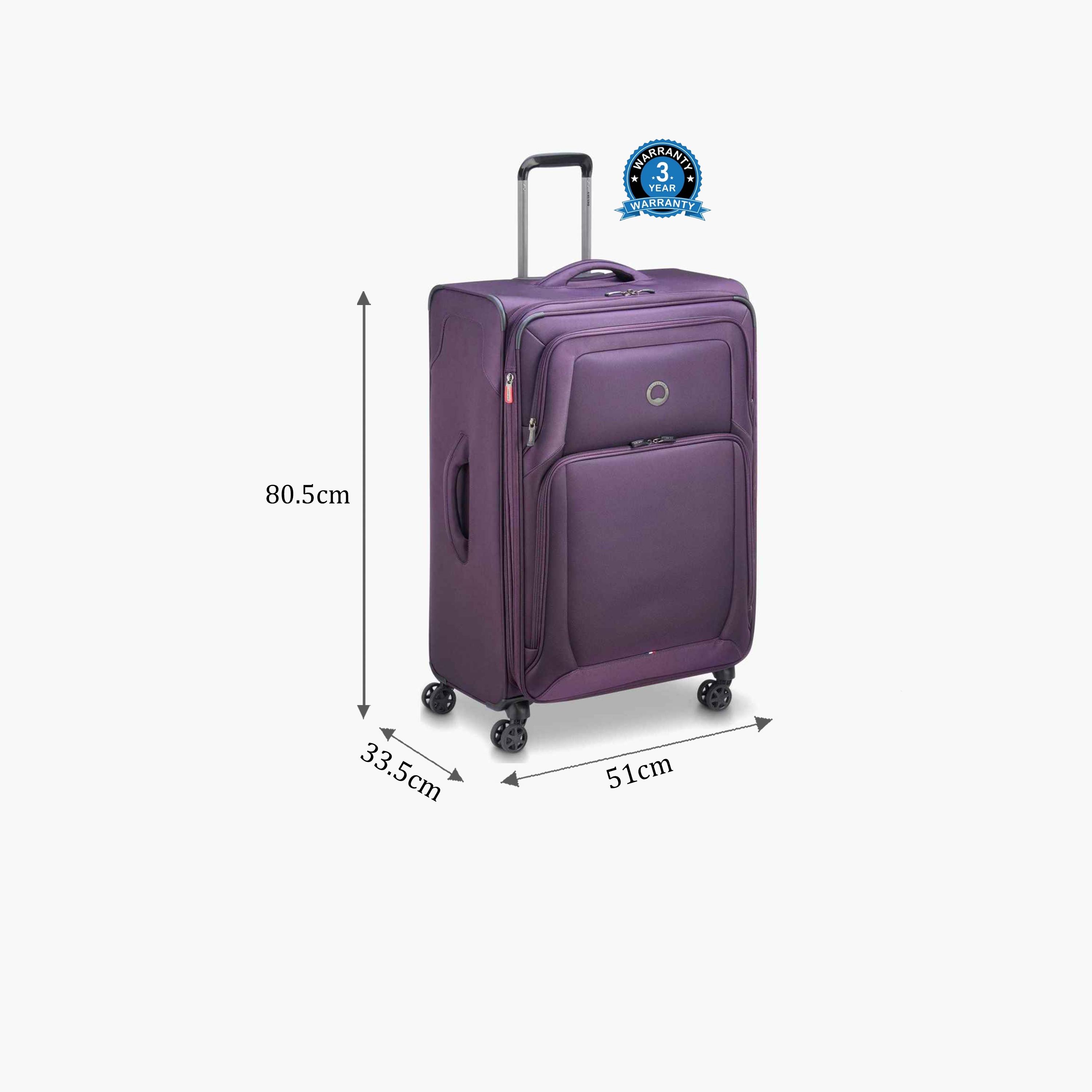 Delsey Optimax Lite 80.5 CM Large Check-in Polyester Soft Sided 4-Wheeler Spinner Trolley Bag with TSA Combination Lock-travel-luggagesandbags-luggage-image-2