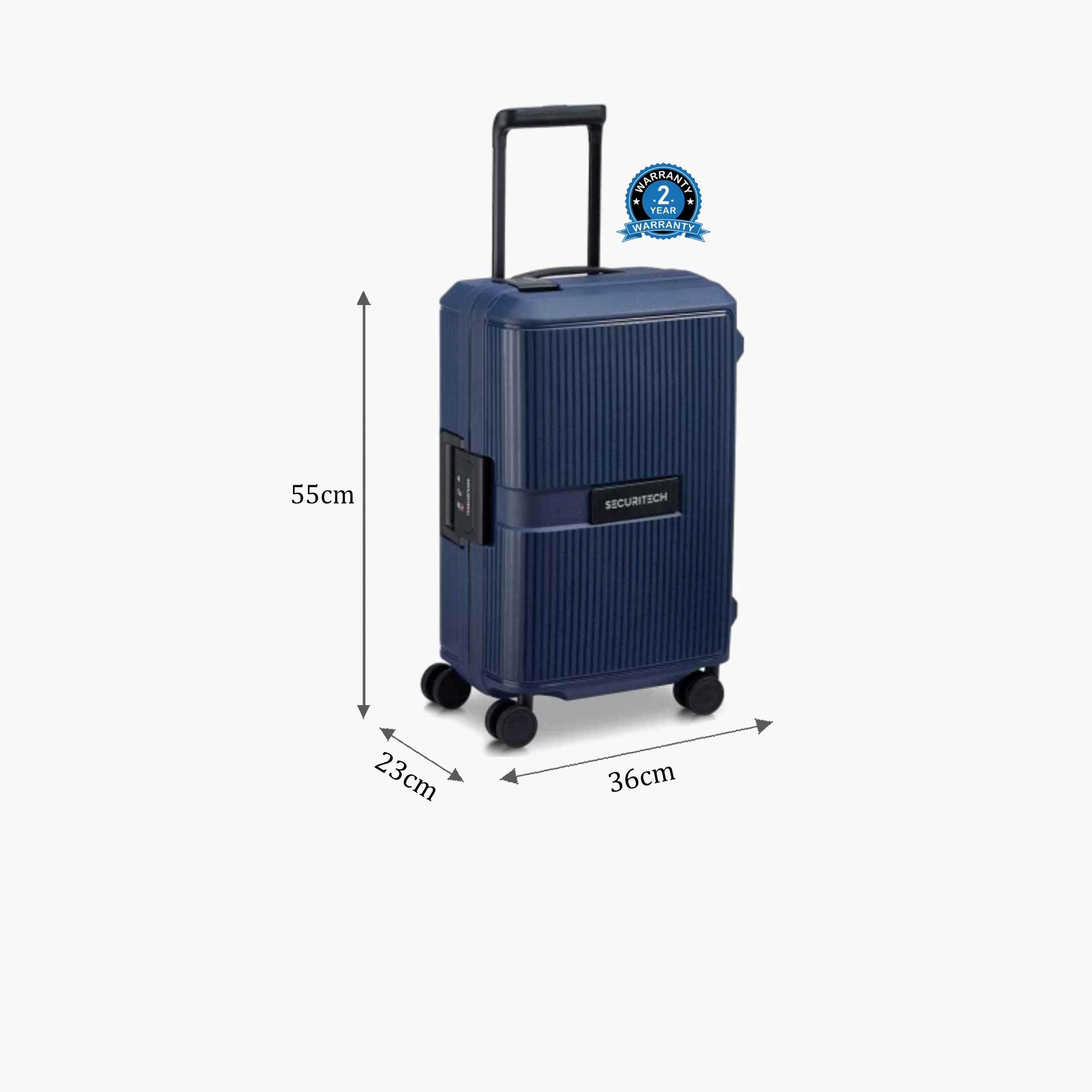Delsey Paris Stone 55 CM Small Cabin Polypropylene Hard Sided 4-Wheeler Spinner Trolley Bag with TSA Combination Lock-travel-luggagesandbags-luggage-image-2