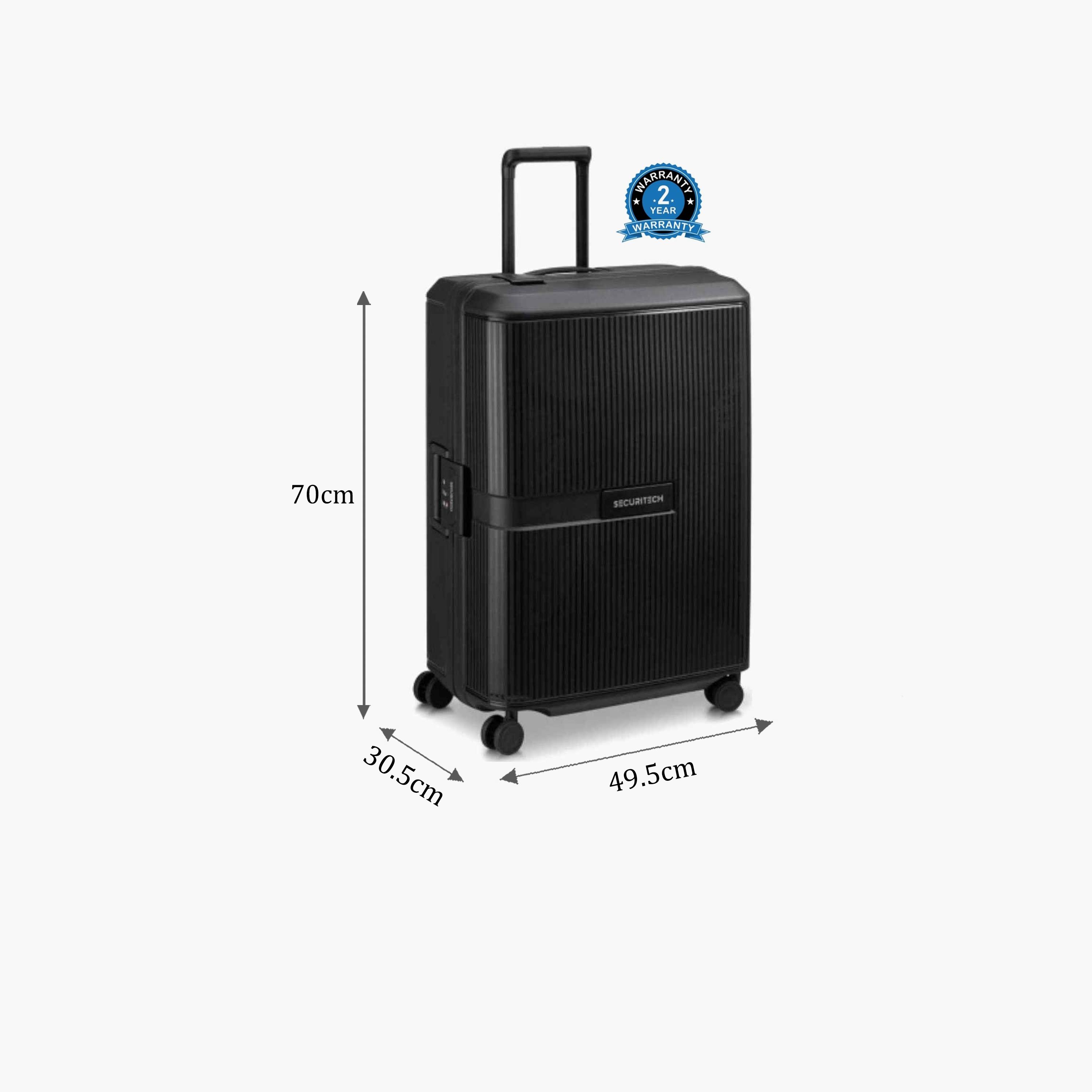 Delsey Paris Stone 70 CM Medium Check-in Polypropylene Hard Sided 4-Wheeler Spinner Trolley Bag with TSA Combination Lock-travel-luggagesandbags-luggage-image-2