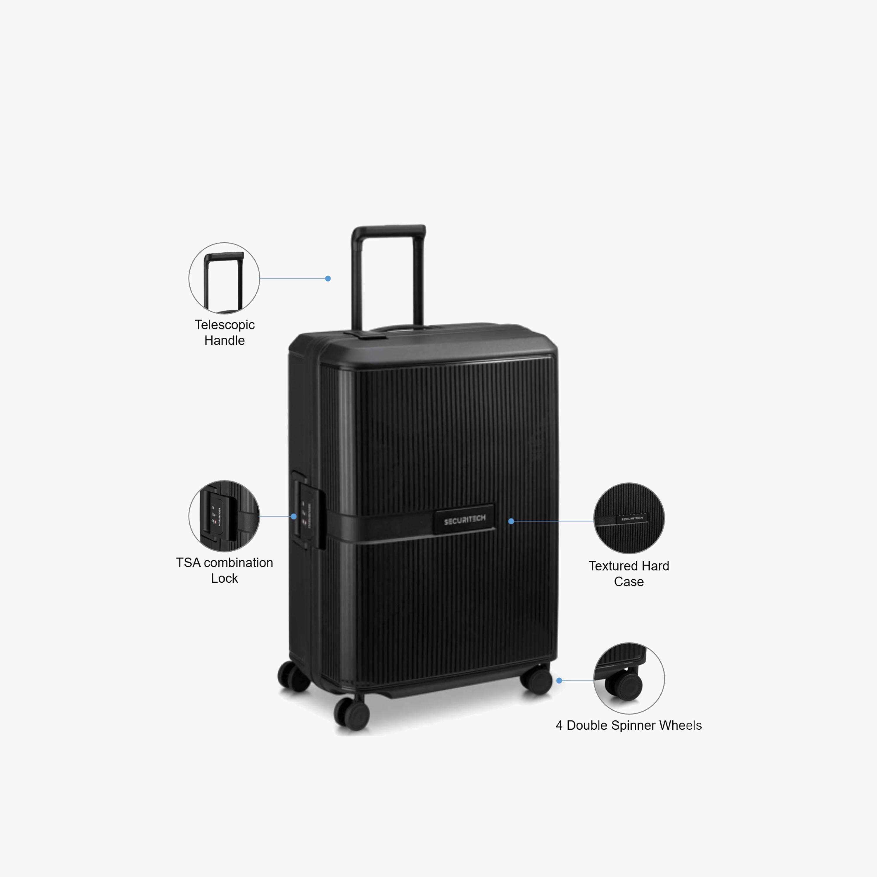 Delsey Paris Stone 70 CM Medium Check-in Polypropylene Hard Sided 4-Wheeler Spinner Trolley Bag with TSA Combination Lock-travel-luggagesandbags-luggage-image-3