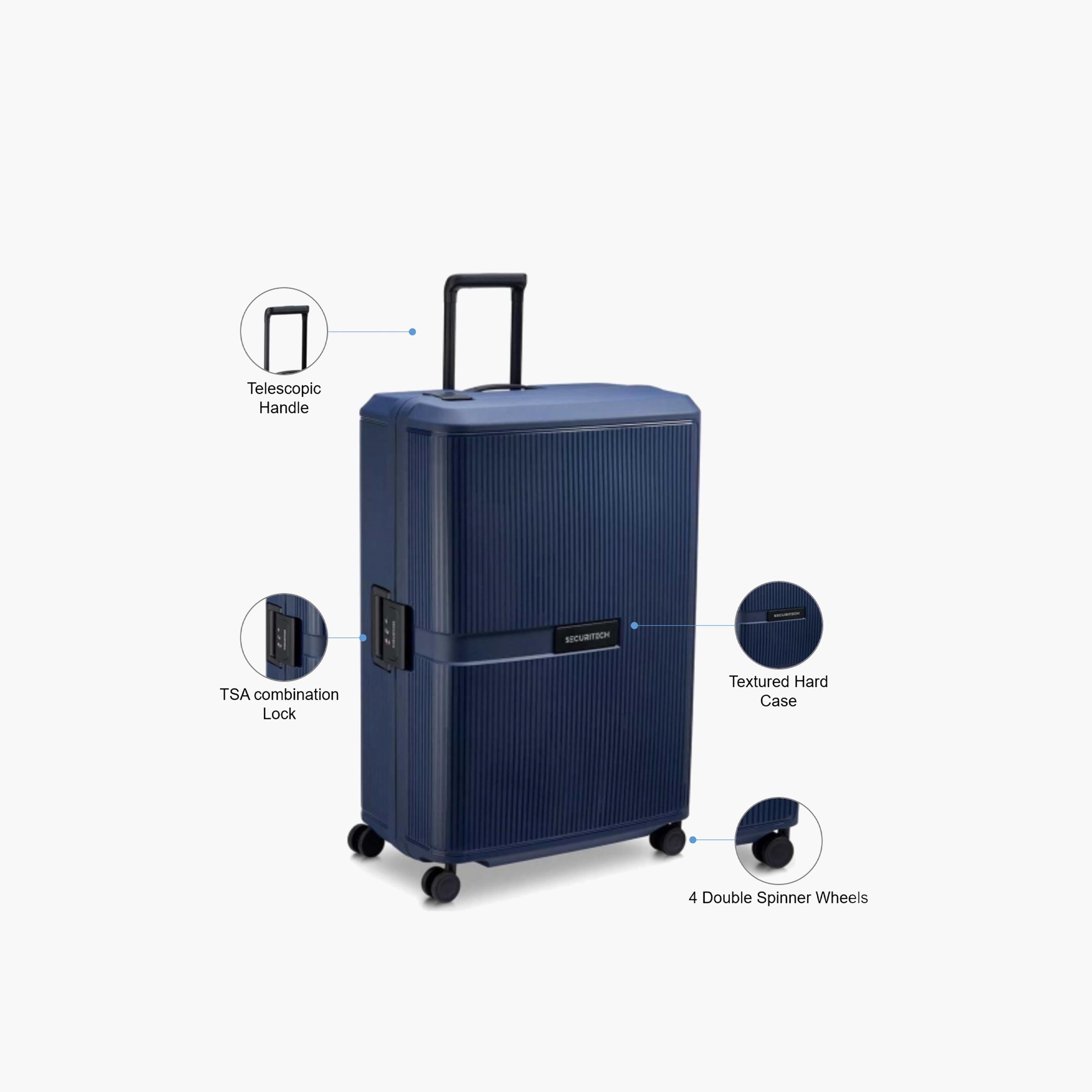 Delsey Paris Stone 82 CM Large Check-in Polypropylene Hard Sided 4-Wheeler Spinner Trolley Bag with TSA Combination Lock-travel-luggagesandbags-luggage-image-3
