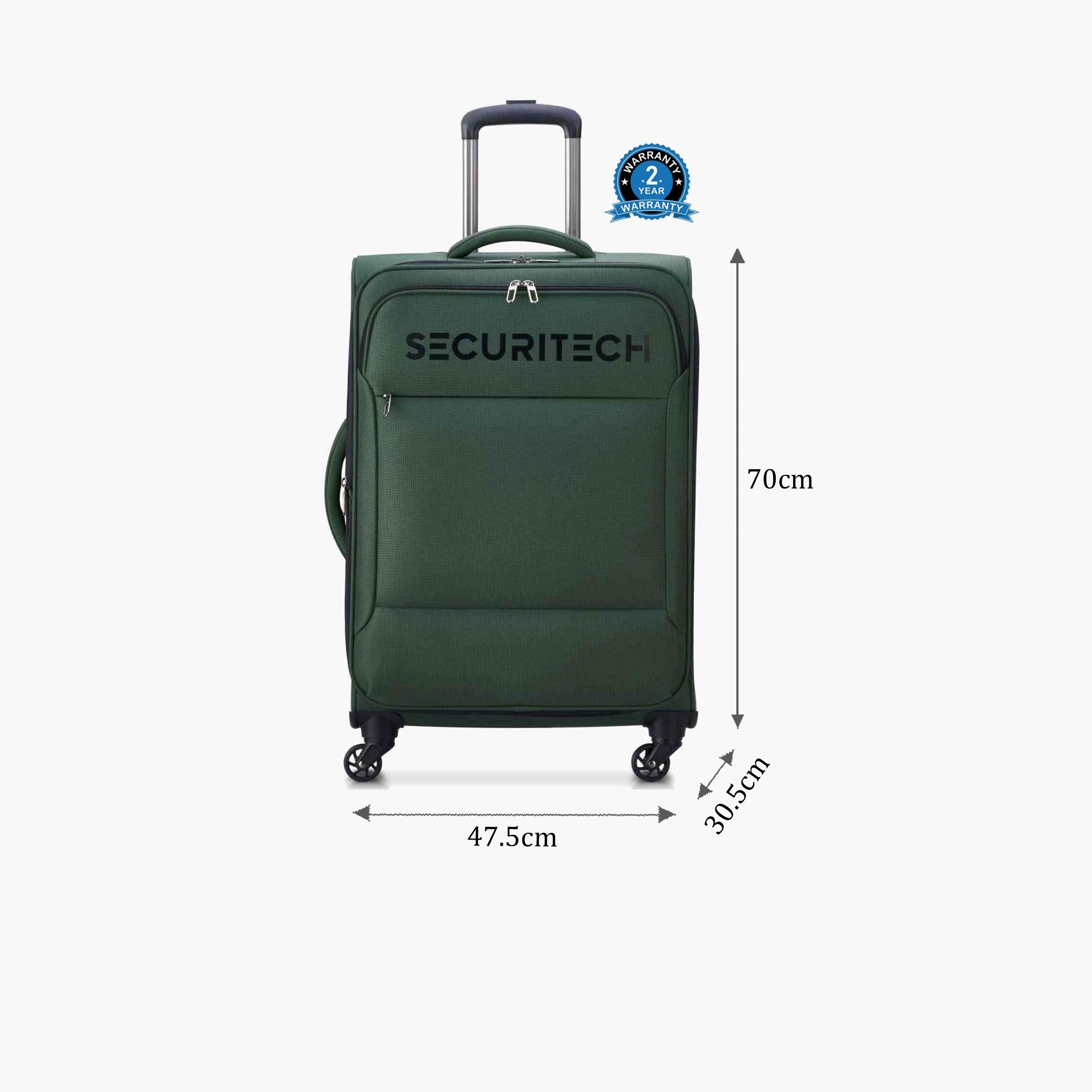 Delsey Paris Vanguard 70 CM Medium Check-in Polyester Soft Sided 4-Wheeler Spinner Trolley Bag with TSA Combination Lock-travel-luggagesandbags-luggage-image-2