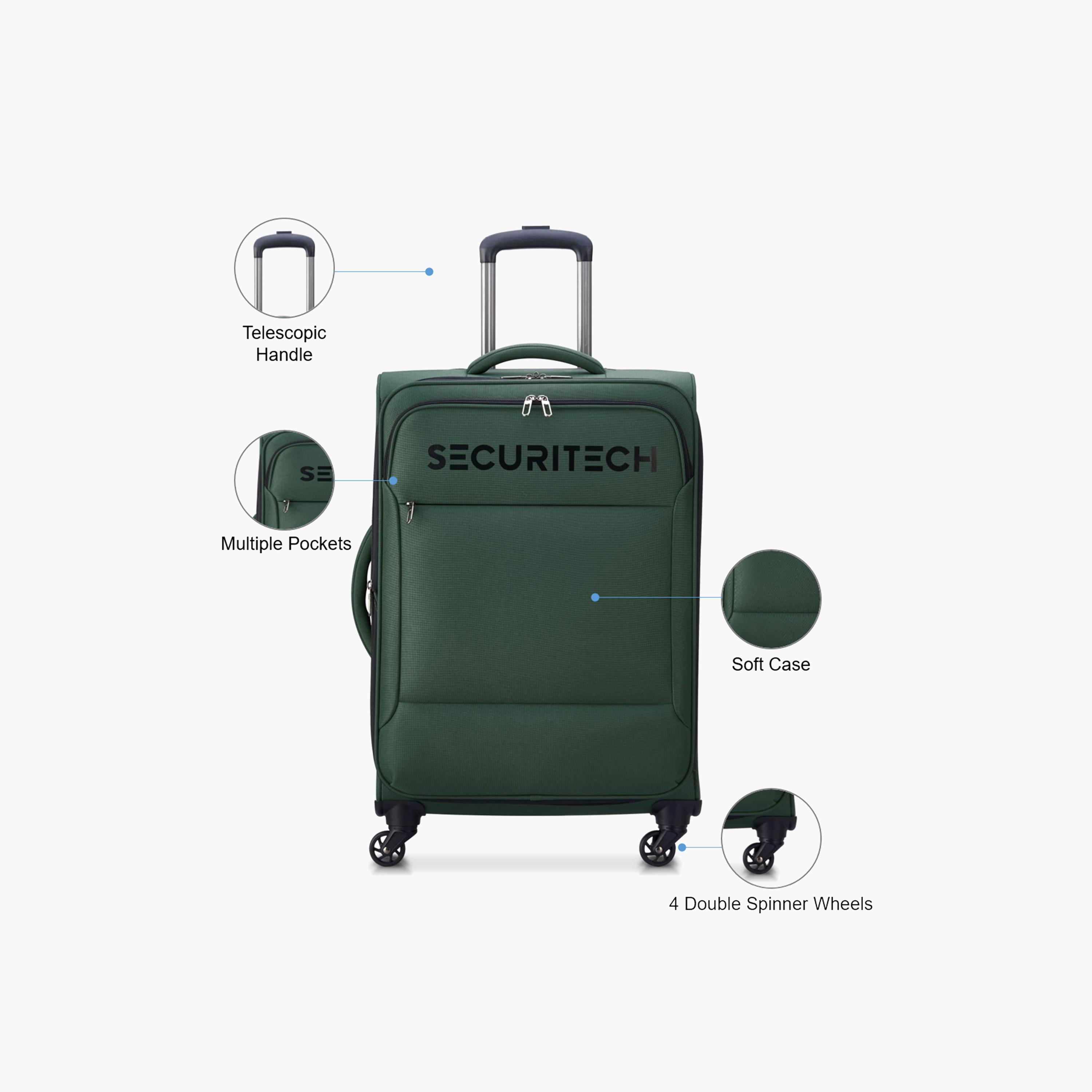 Delsey Paris Vanguard 70 CM Medium Check-in Polyester Soft Sided 4-Wheeler Spinner Trolley Bag with TSA Combination Lock-travel-luggagesandbags-luggage-image-3