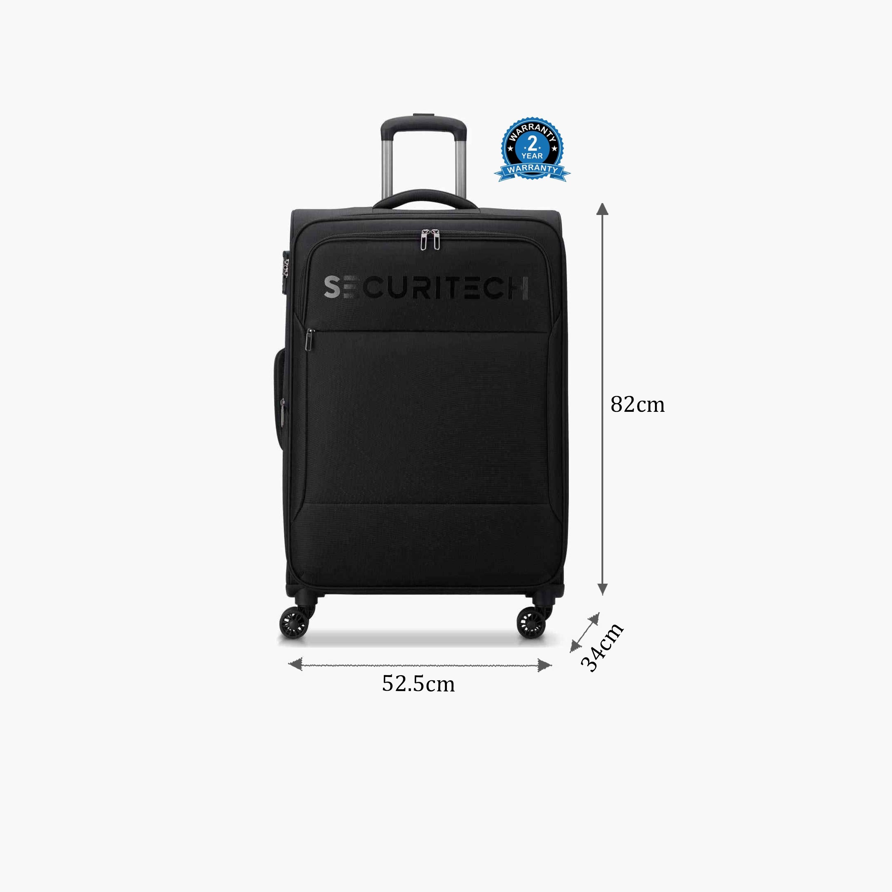 Delsey Paris Vanguard 82 CM Large Check-in Polyester Soft Sided 4-Wheeler Spinner Trolley Bag with TSA Combination Lock-travel-luggagesandbags-luggage-image-2