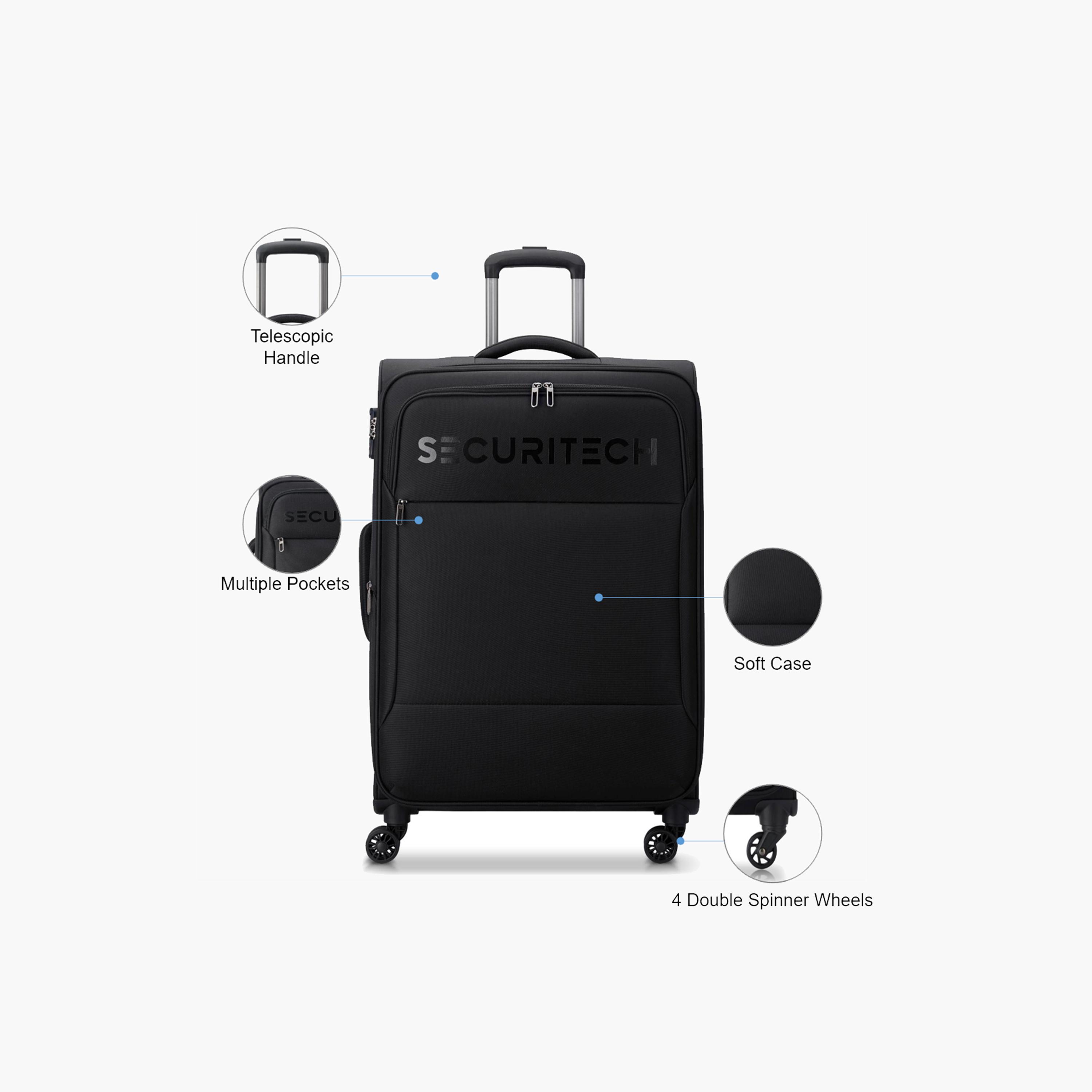 Delsey Paris Vanguard 82 CM Large Check-in Polyester Soft Sided 4-Wheeler Spinner Trolley Bag with TSA Combination Lock-travel-luggagesandbags-luggage-image-3