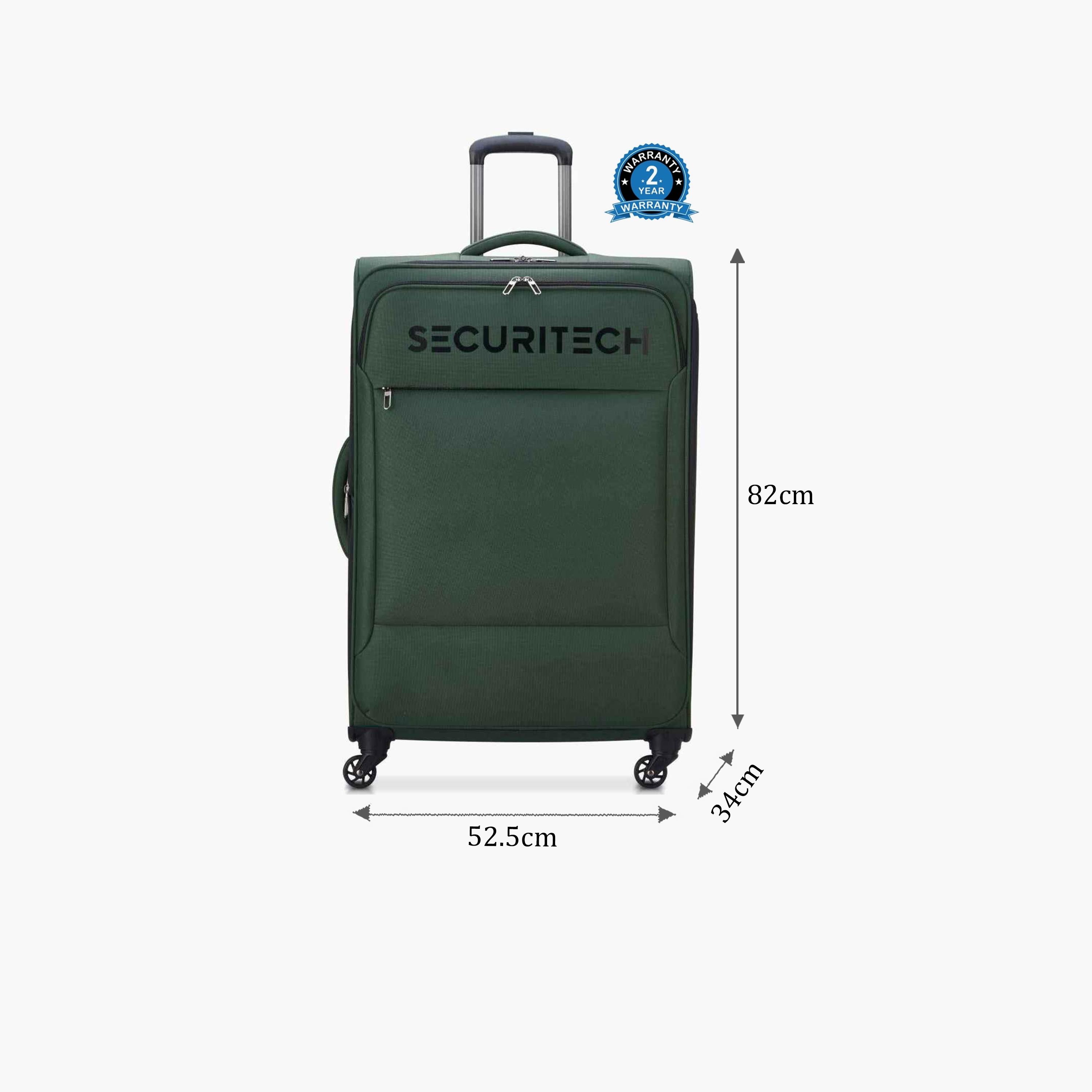 Delsey Paris Vanguard 82 CM Large Check-in Polyester Soft Sided 4-Wheeler Spinner Trolley Bag with TSA Combination Lock-travel-luggagesandbags-luggage-image-2
