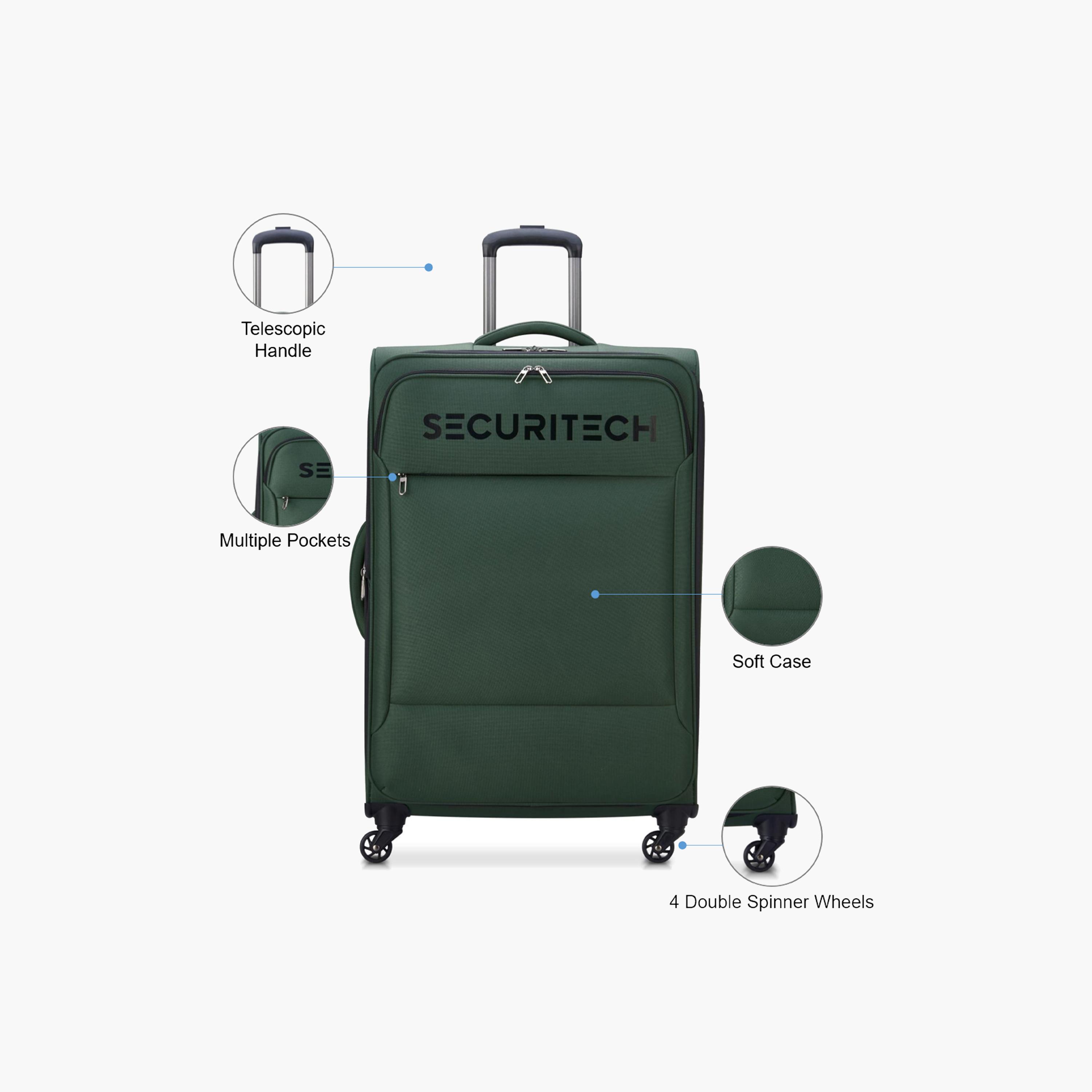 Delsey Paris Vanguard 82 CM Large Check-in Polyester Soft Sided 4-Wheeler Spinner Trolley Bag with TSA Combination Lock-travel-luggagesandbags-luggage-image-3