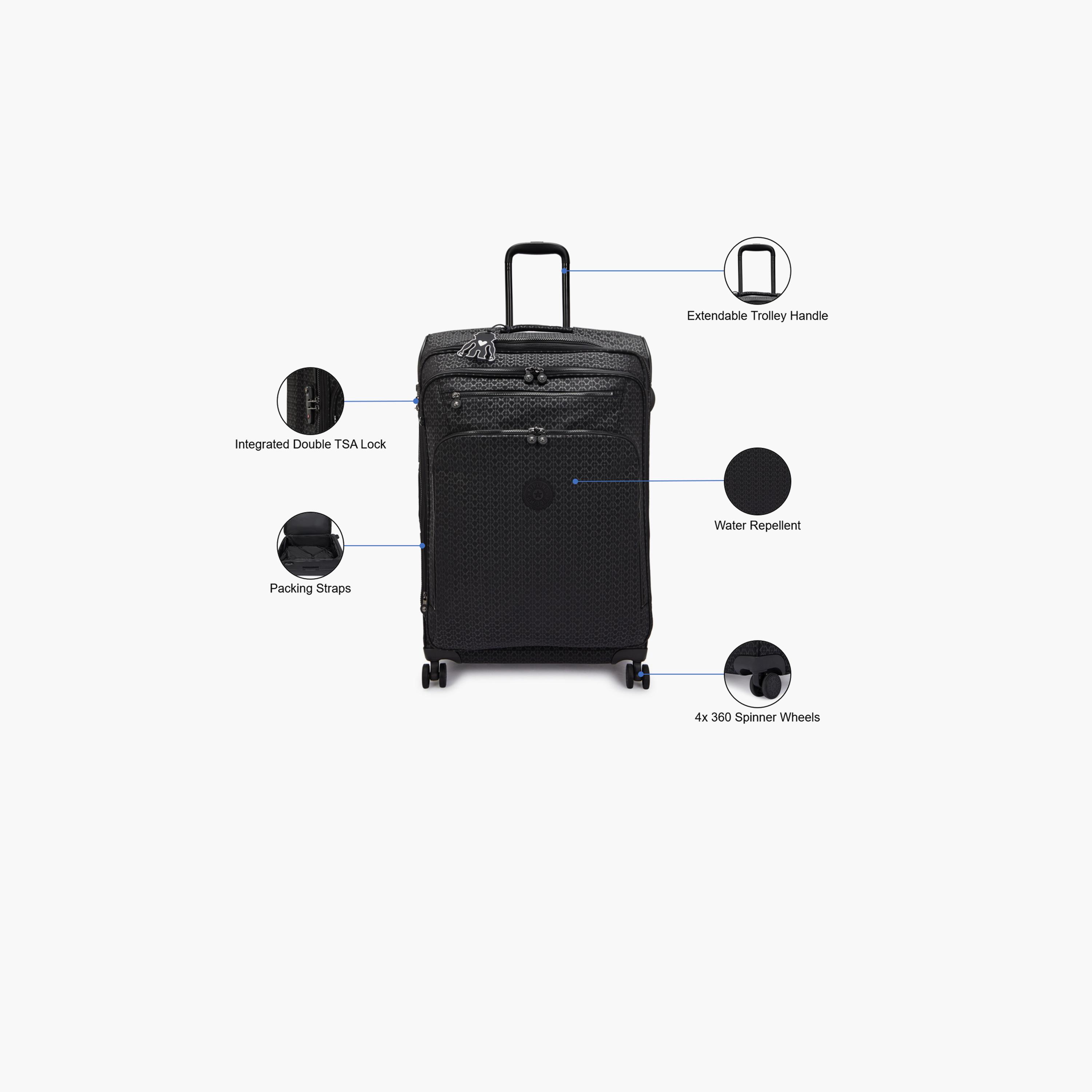 Kipling New Youri Spin L 76 CM Large Check-in Nylon Soft Sided 4-Wheeler Spinner Trolley Bag with TSA Lock-travel-luggagesandbags-luggage-image-3