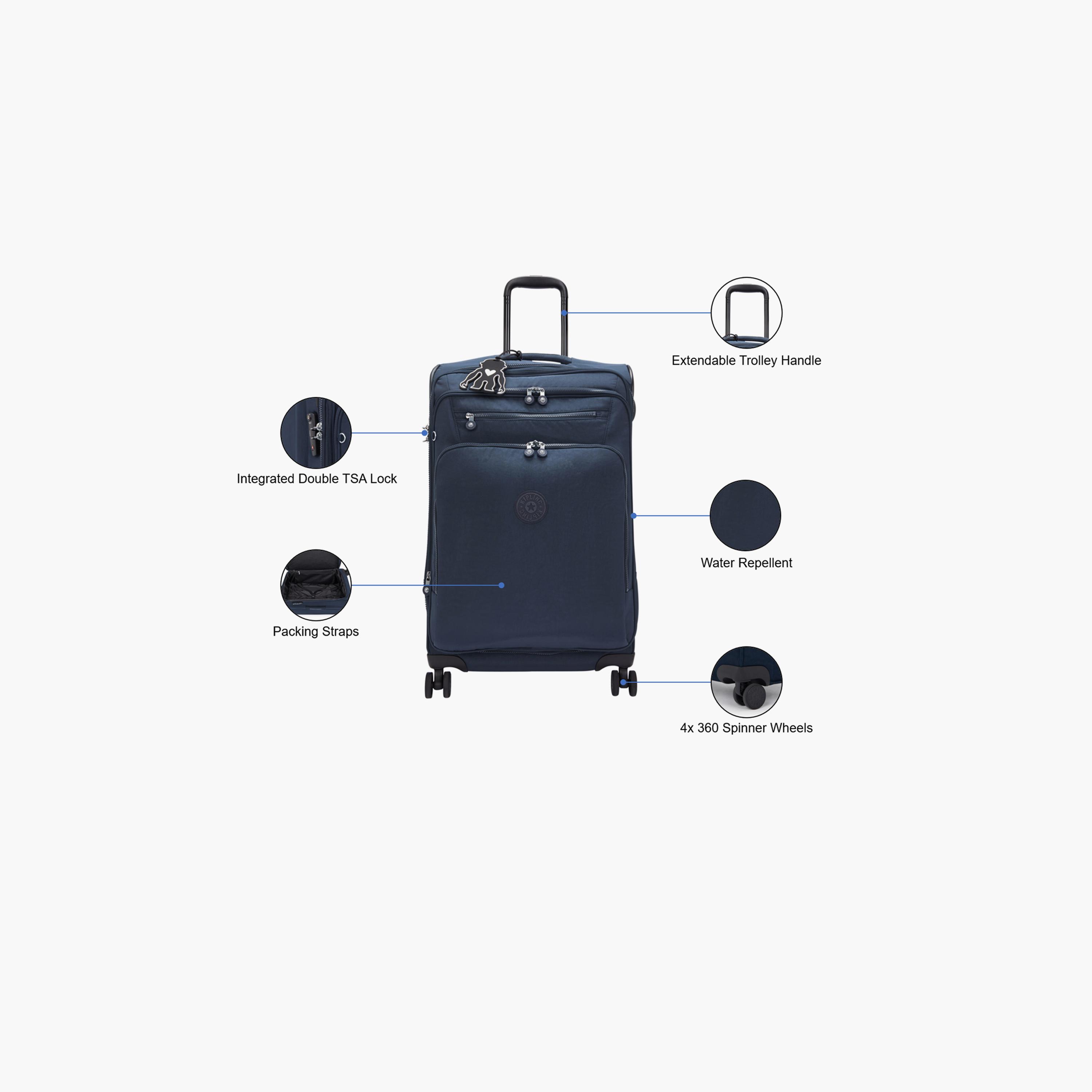 Kipling New Youri Spin M 68 CM Medium Check-in Nylon Soft Sided 4-Wheeler Spinner Trolley Bag with TSA Lock-travel-luggagesandbags-luggage-image-3