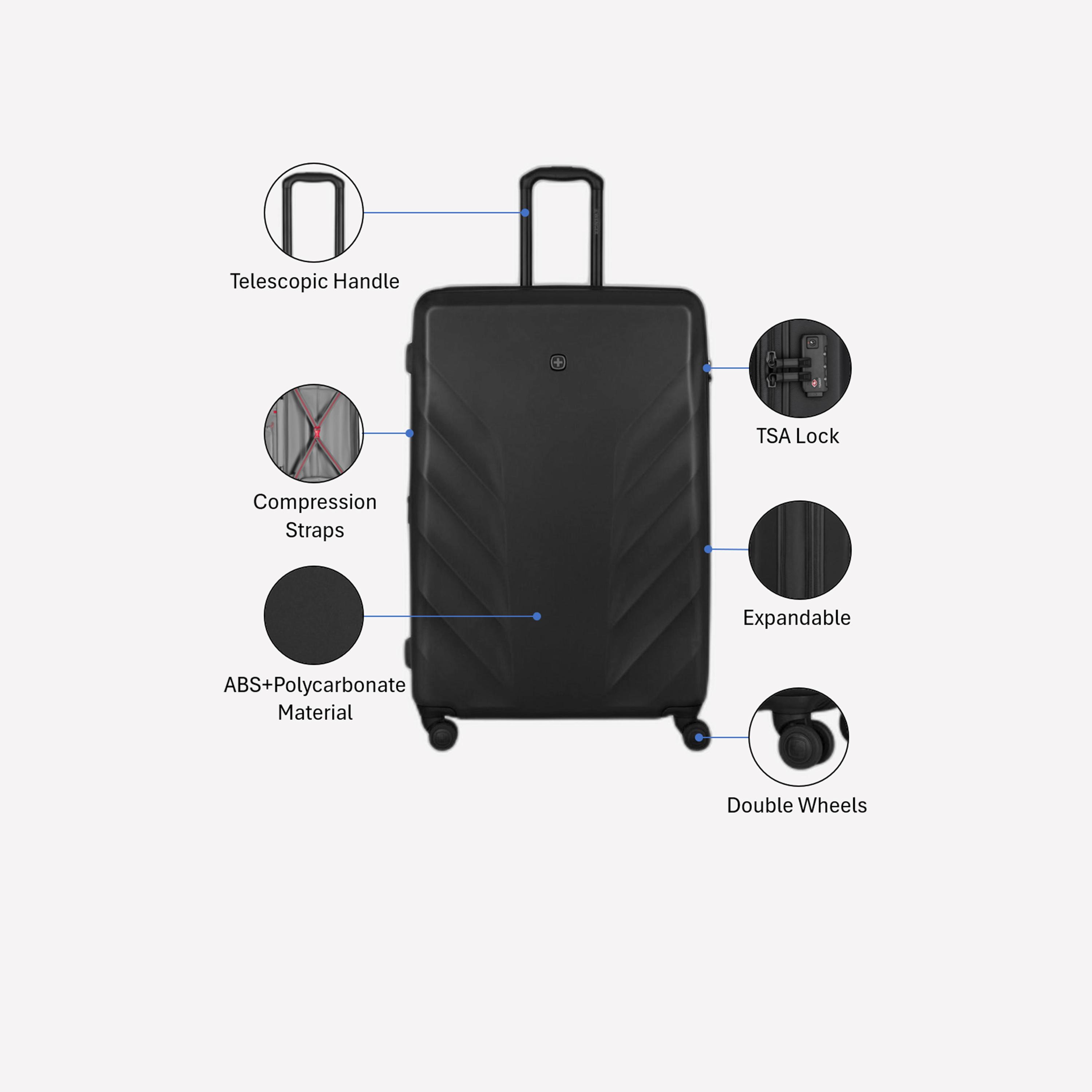 Wenger Motion 81 CM Extra Large Check-in Polycarbonate with ABS Hard Sided 4-Wheeler Spinner Trolley Bag with TSA Lock-travel-luggagesandbags-luggage-image-3