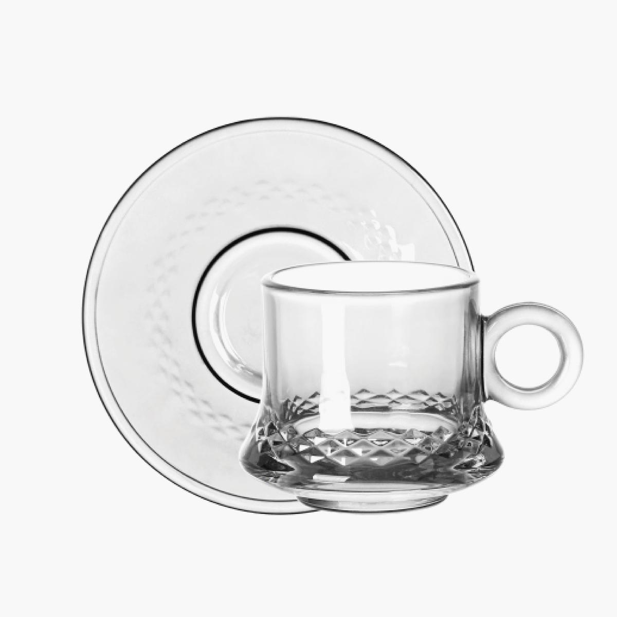 Doyalex 12-Piece Glass Espresso Set - 80 ml, Serves 6