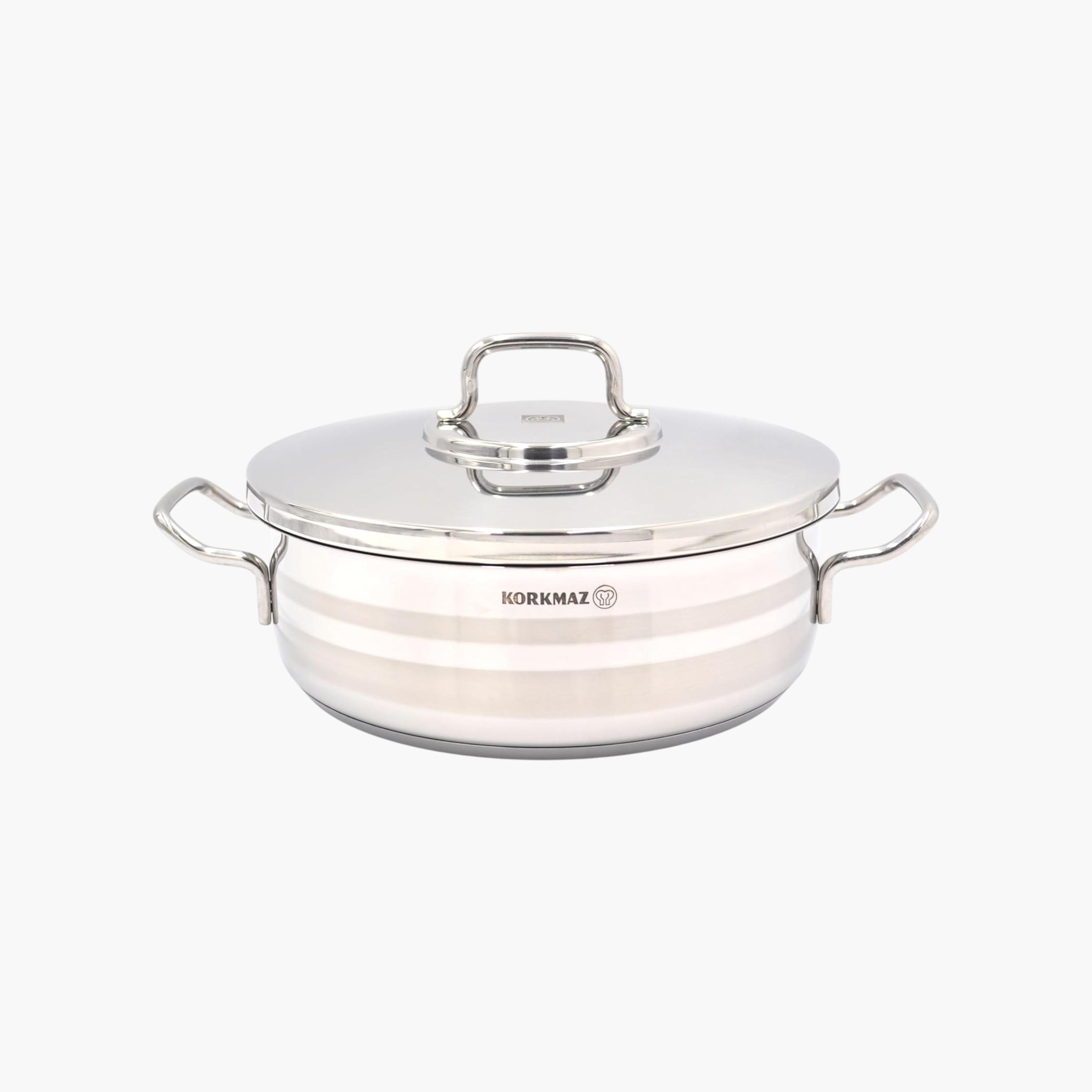 Korkmaz Astra Stainless Steel Casserole with Lid - 2 L