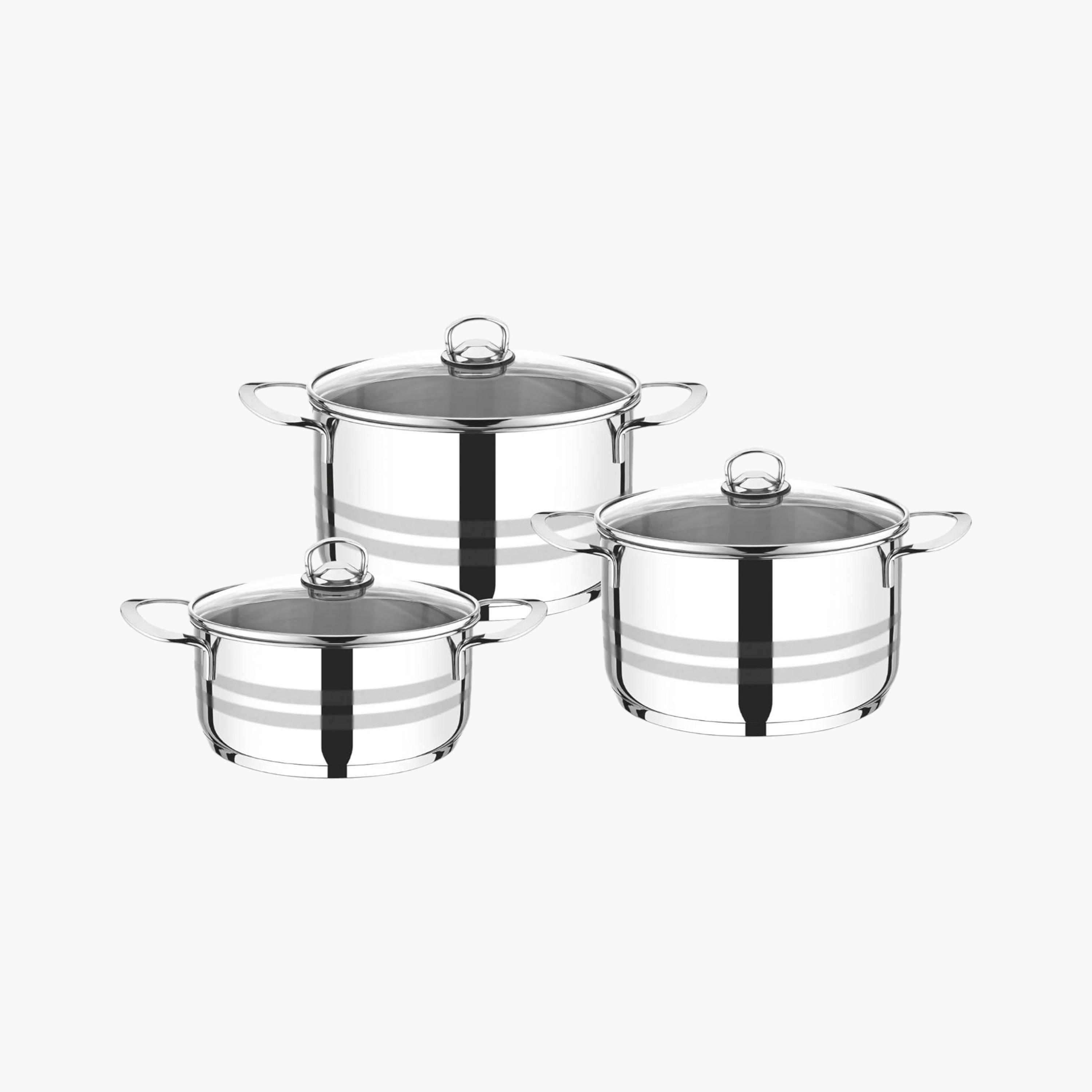 Shop Prestige 6-Piece Stainless Steel Induction Base Cookware Set ...