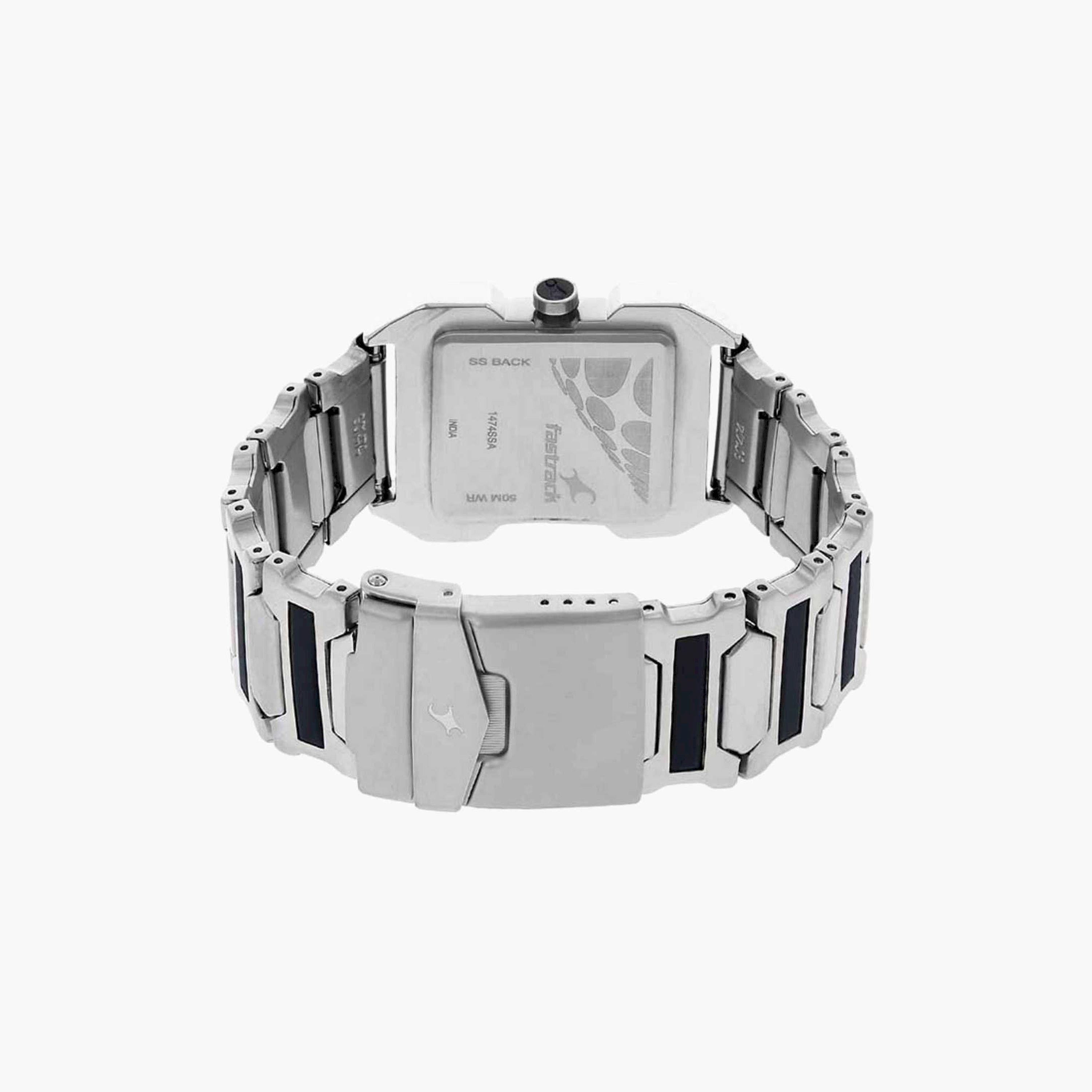 Fastrack Men's 36MM Silver Analog Metal Strap Watch | NS1474SM01-men-watchesandjewellery-watches-image-4