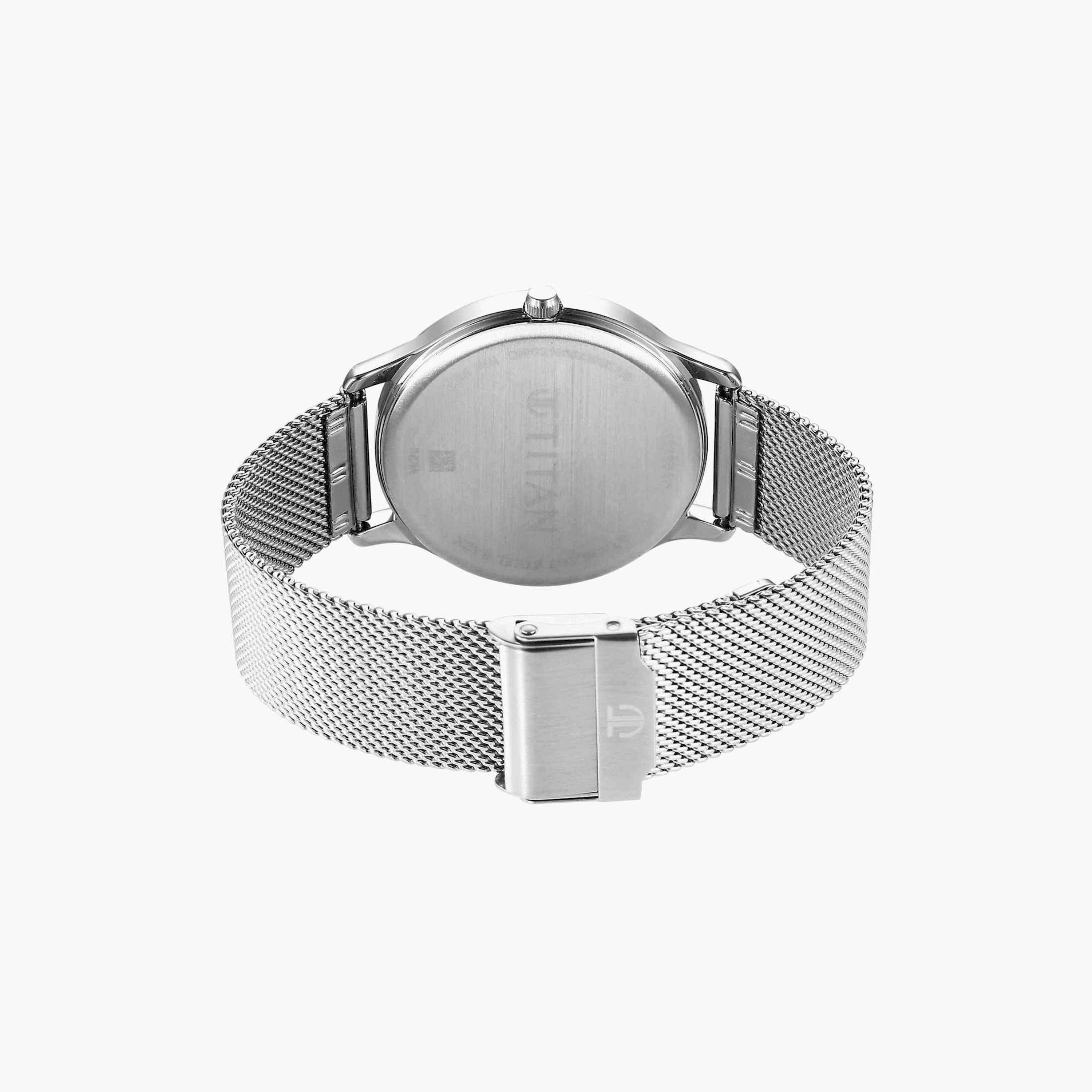 تيتان- ساعة يد  تناظرية للرجال سوار ستانلس ستيل لون فضي  40مم  | 1825SM10-men-watchesandjewellery-watches-image-5