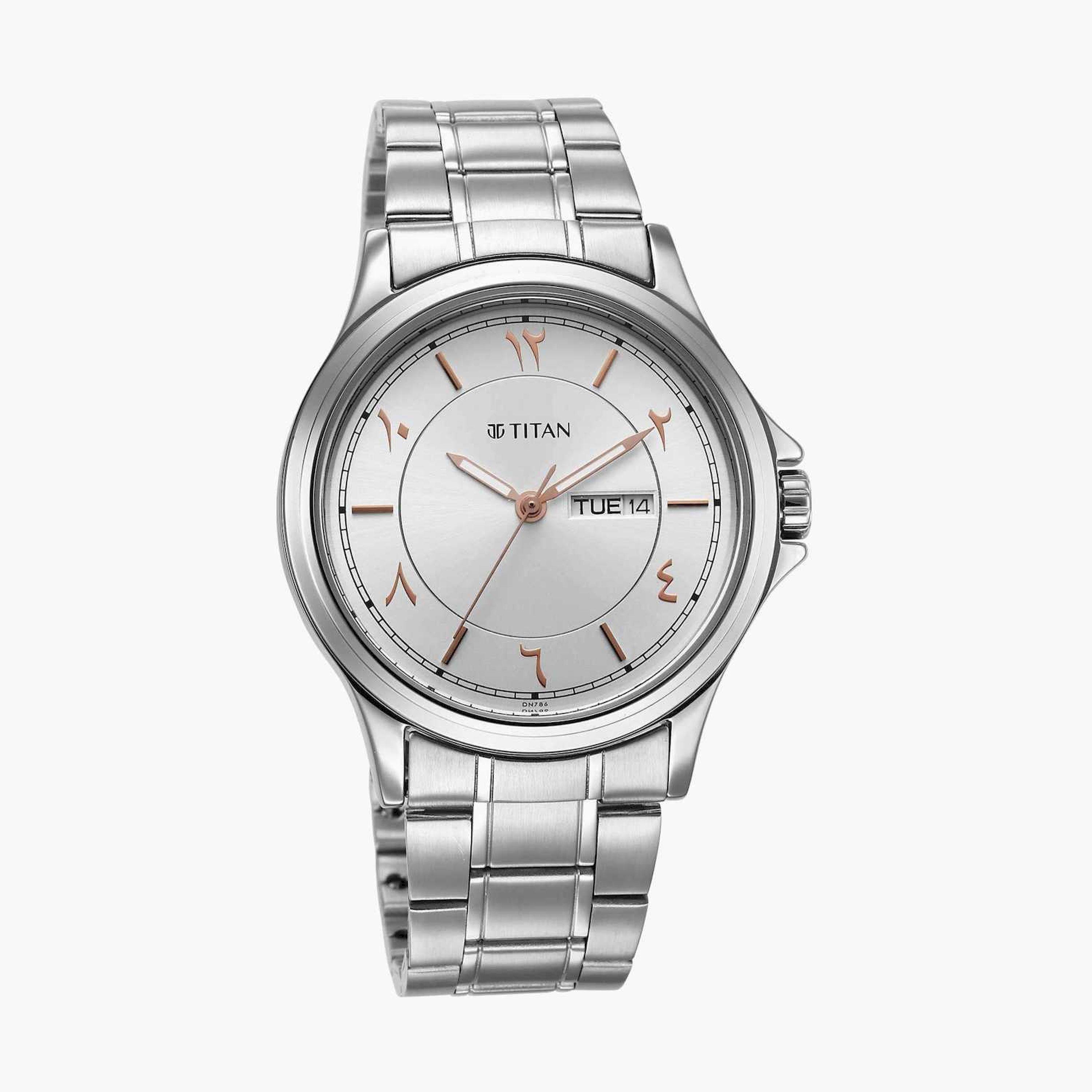 Titan Men's 38MM Silver Analog Stainless Steel Strap Watch | 1870SM05-men-watchesandjewellery-watches-image-2