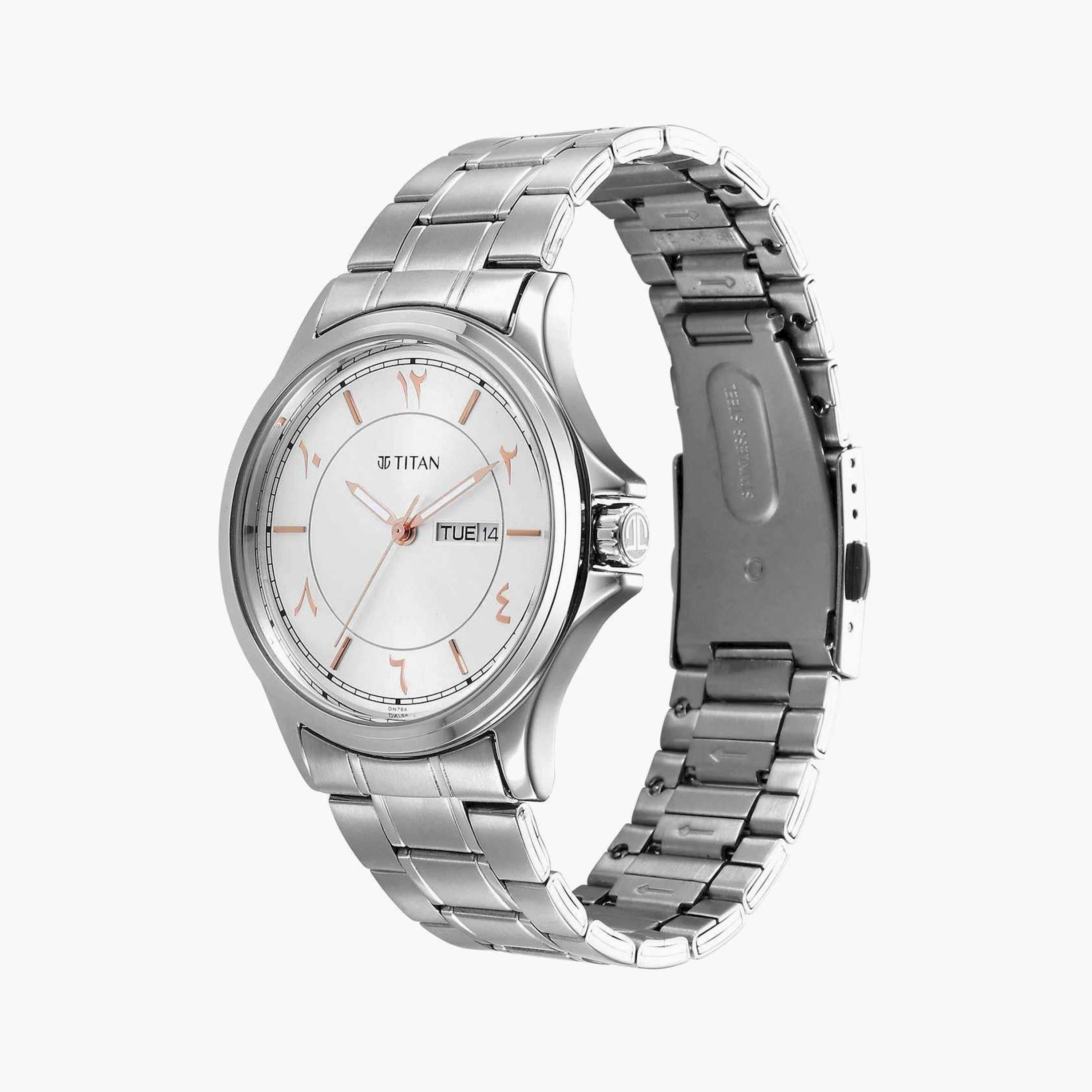 Titan Men's 38MM Silver Analog Stainless Steel Strap Watch | 1870SM05-men-watchesandjewellery-watches-image-3