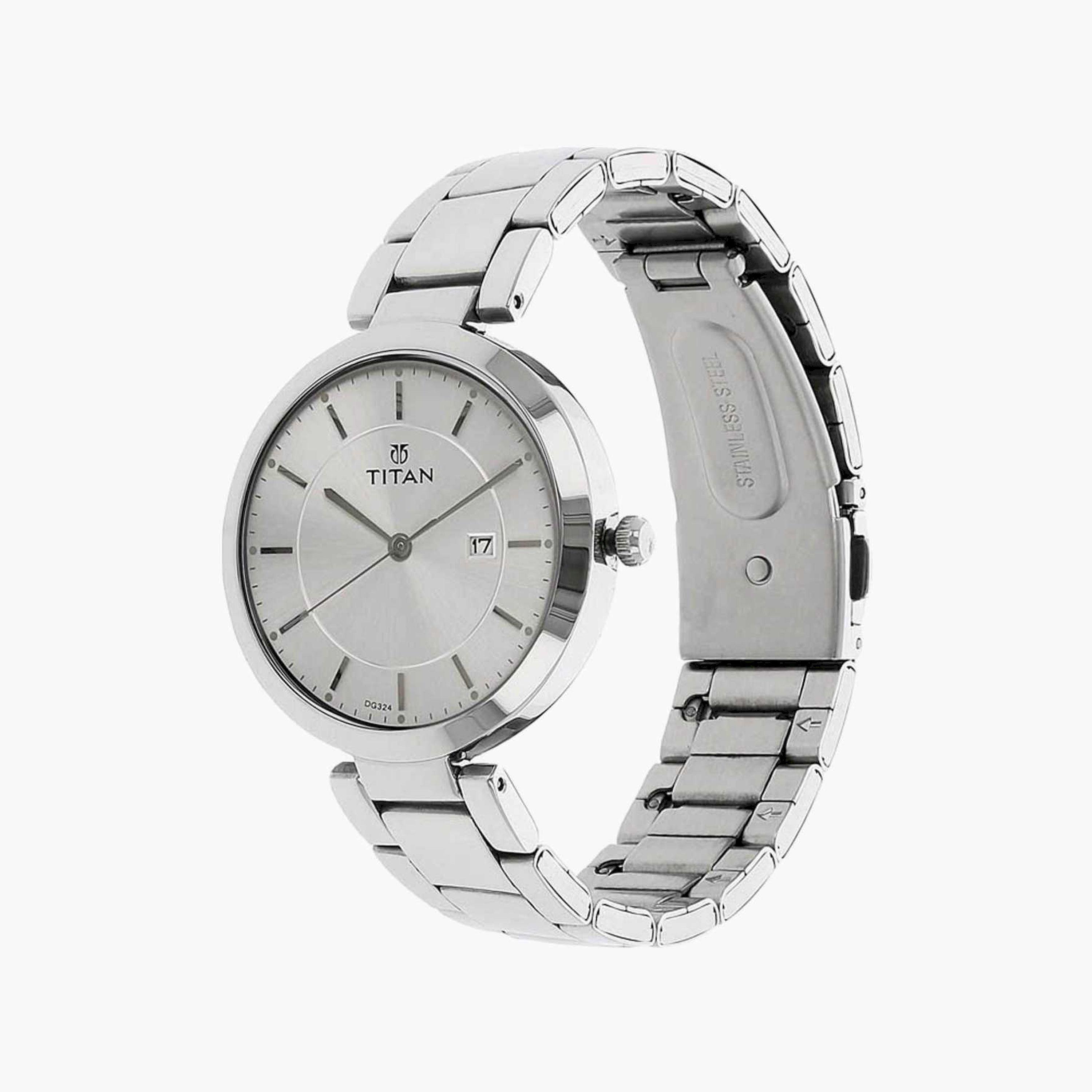 تيتان- ساعة يد  تناظرية للنساء سوار معدني لون فضي  35مم  | NS2480SM07-women-watchesandjewellery-watches-image-2