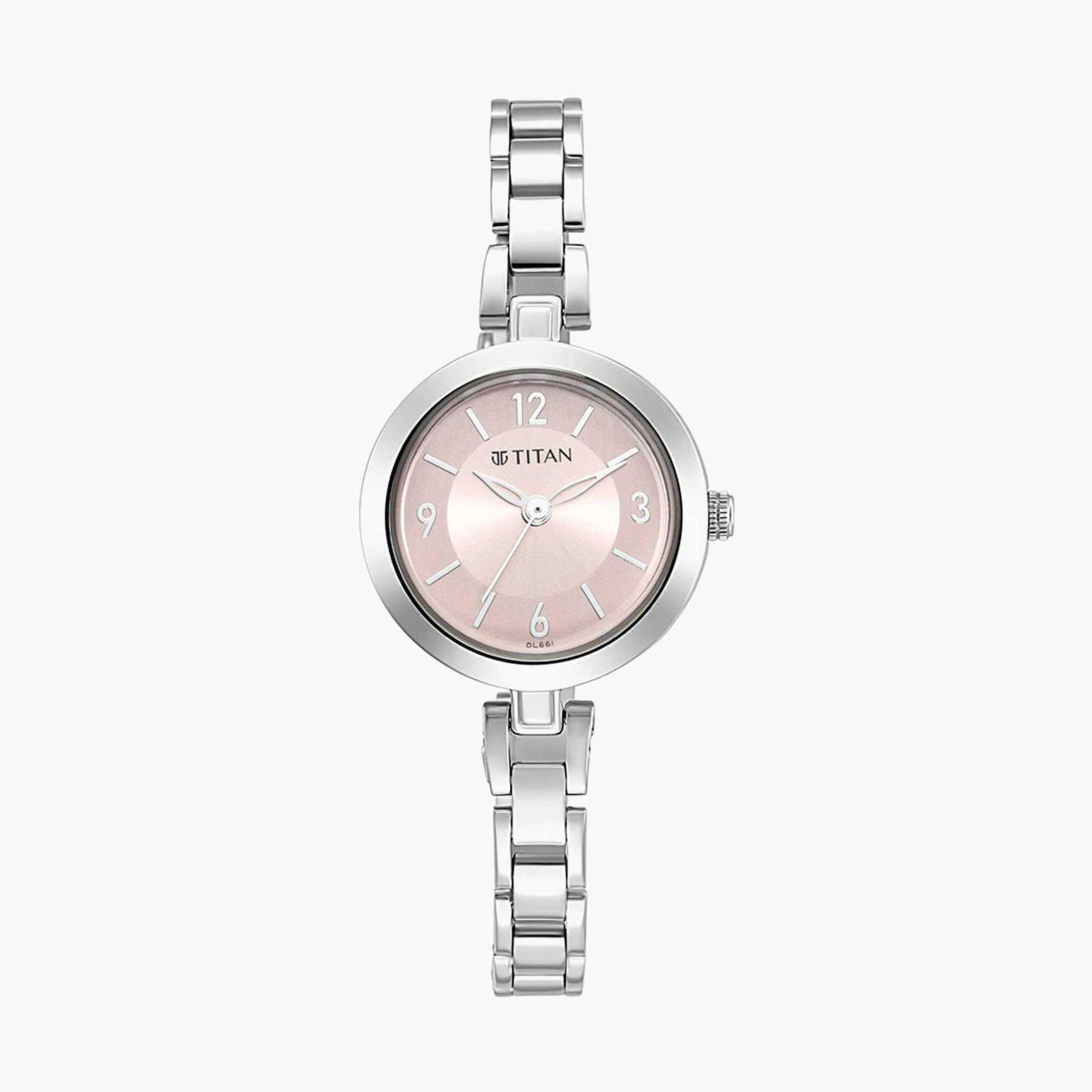 تيتان- ساعة يد  تناظرية للنساء سوار ستانلس ستيل لون فضي  25مم  | NS2598SM06-women-watchesandjewellery-watches-image-1