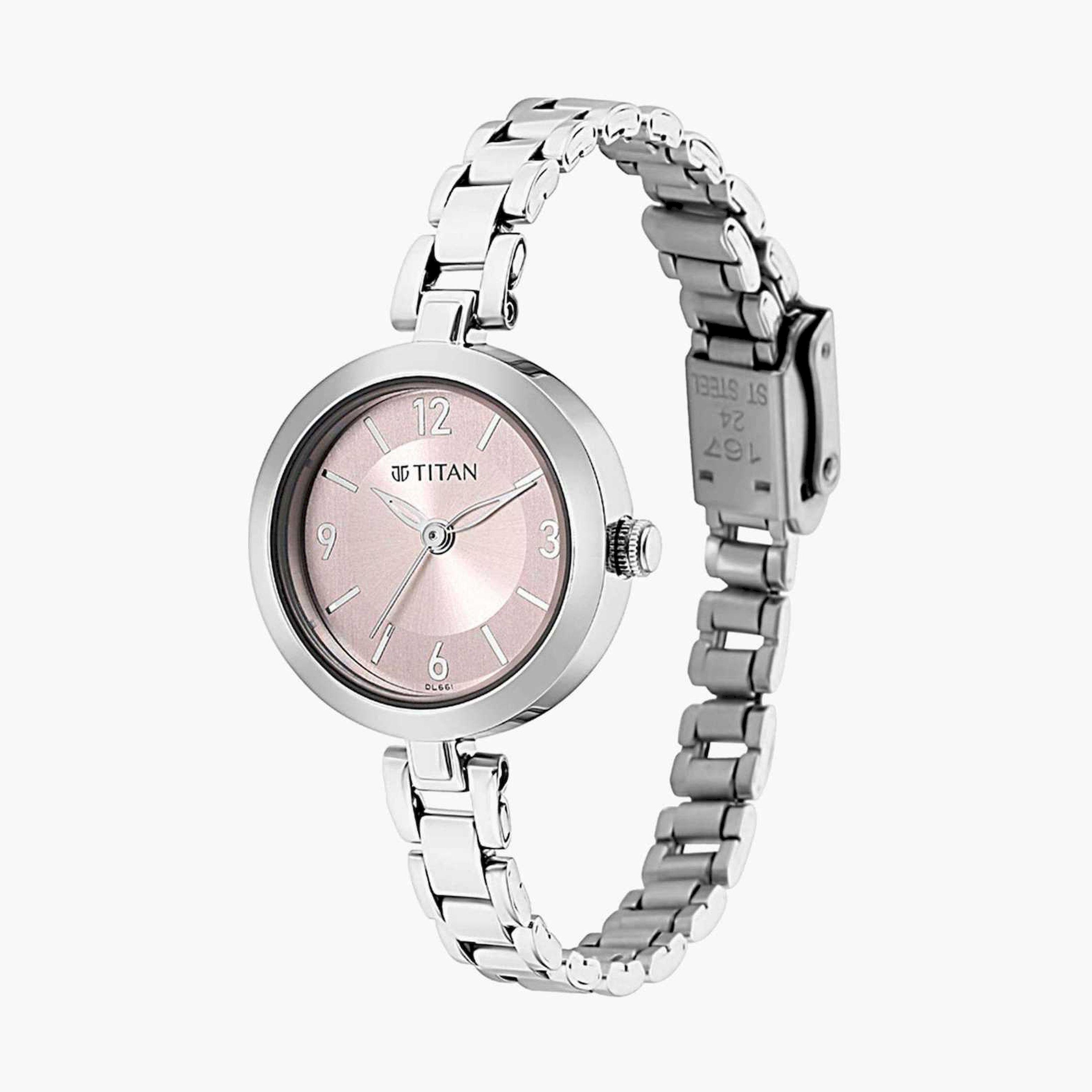 تيتان- ساعة يد  تناظرية للنساء سوار ستانلس ستيل لون فضي  25مم  | NS2598SM06-women-watchesandjewellery-watches-image-3
