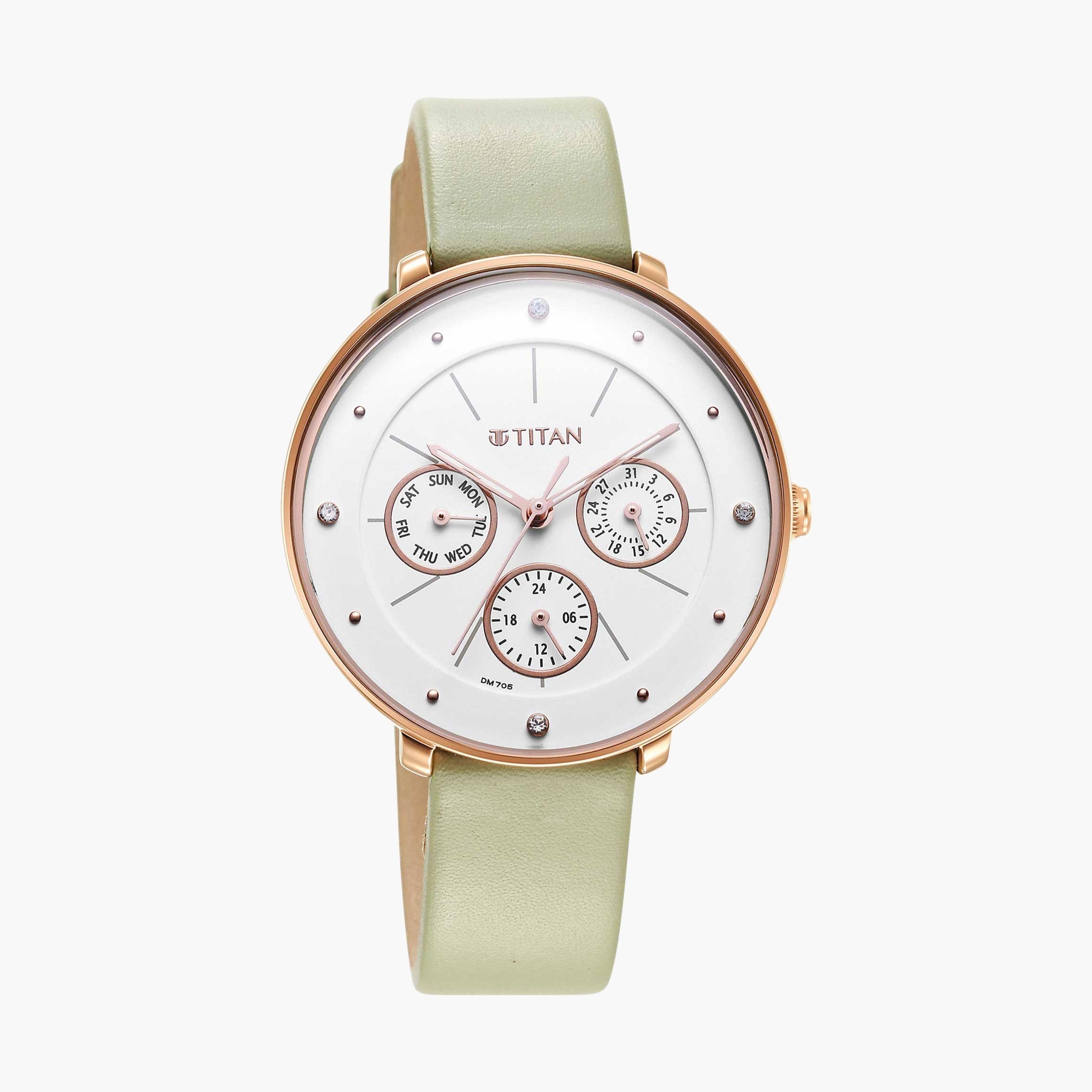 تيتان- ساعة يد   للنساء سوار جلدي لون أخضر  35مم  | NS2651WL09-women-watchesandjewellery-watches-image-2