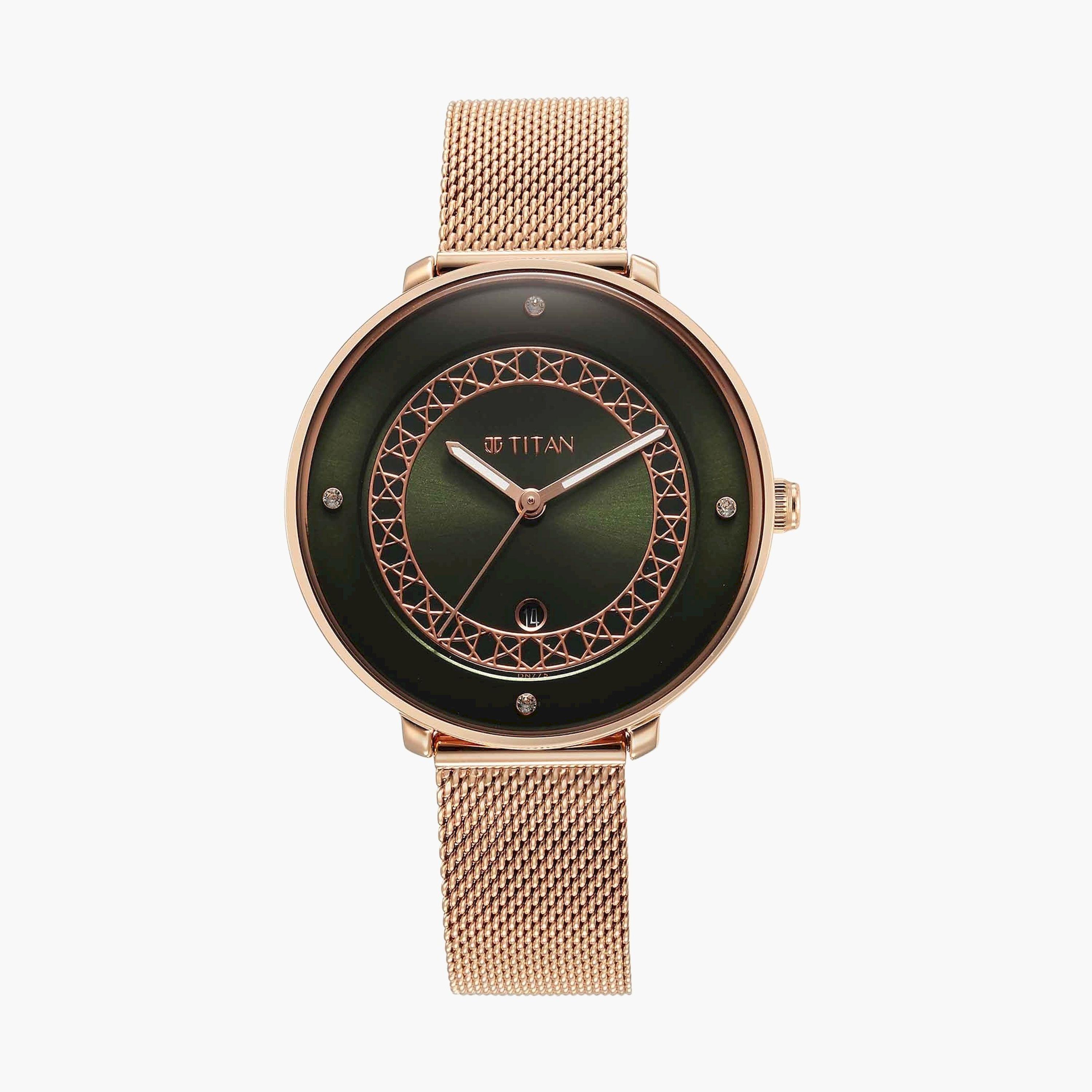 تيتان- ساعة يد  تناظرية للنساء سوار ستانلس ستيل لون ذهبي  38مم  | 2651WM07-women-watchesandjewellery-watches-image-1