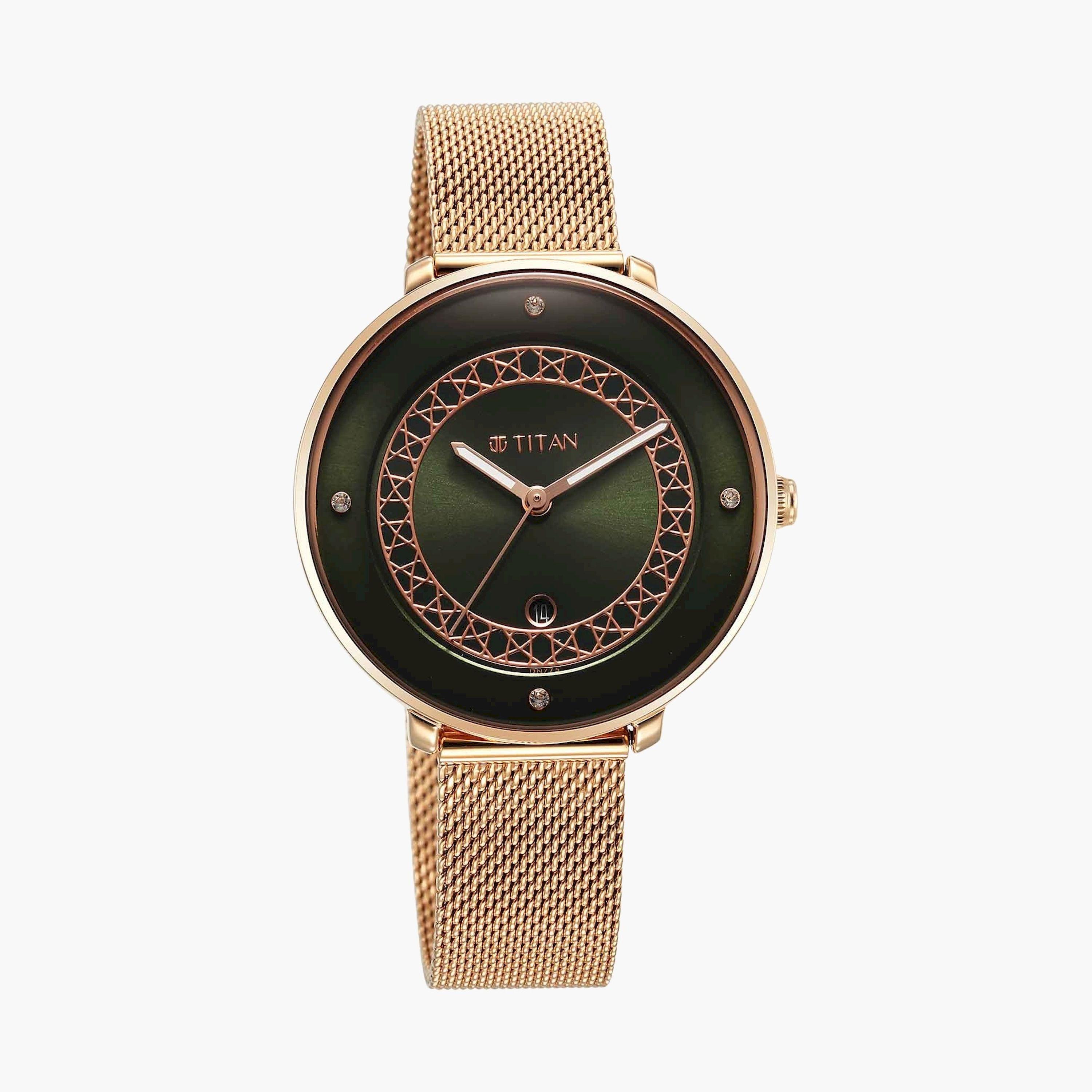 تيتان- ساعة يد  تناظرية للنساء سوار ستانلس ستيل لون ذهبي  38مم  | 2651WM07-women-watchesandjewellery-watches-image-2