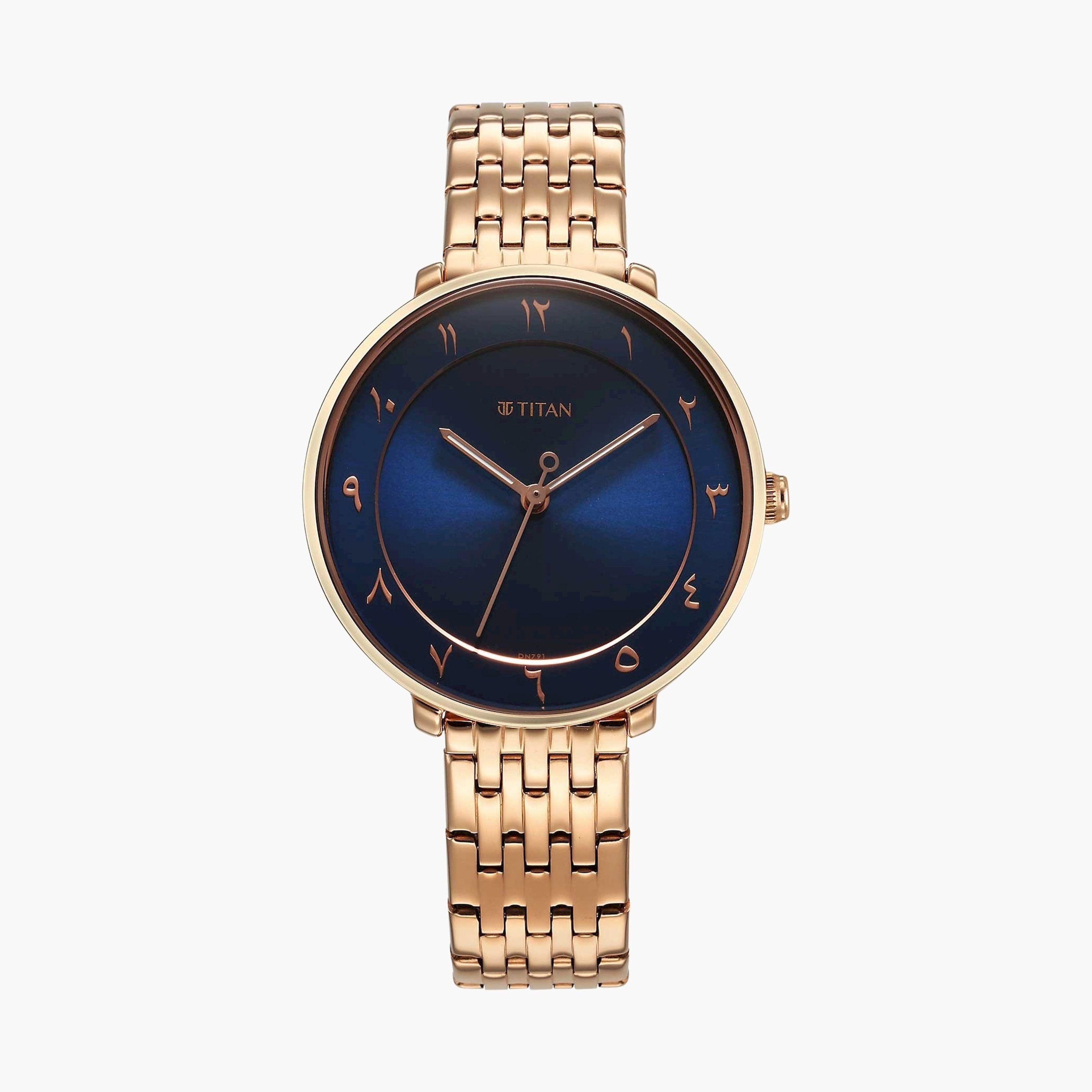 تيتان- ساعة يد  تناظرية للنساء سوار ستانلس ستيل لون ذهبي  38مم  | 2651WM08-women-watchesandjewellery-watches-image-1