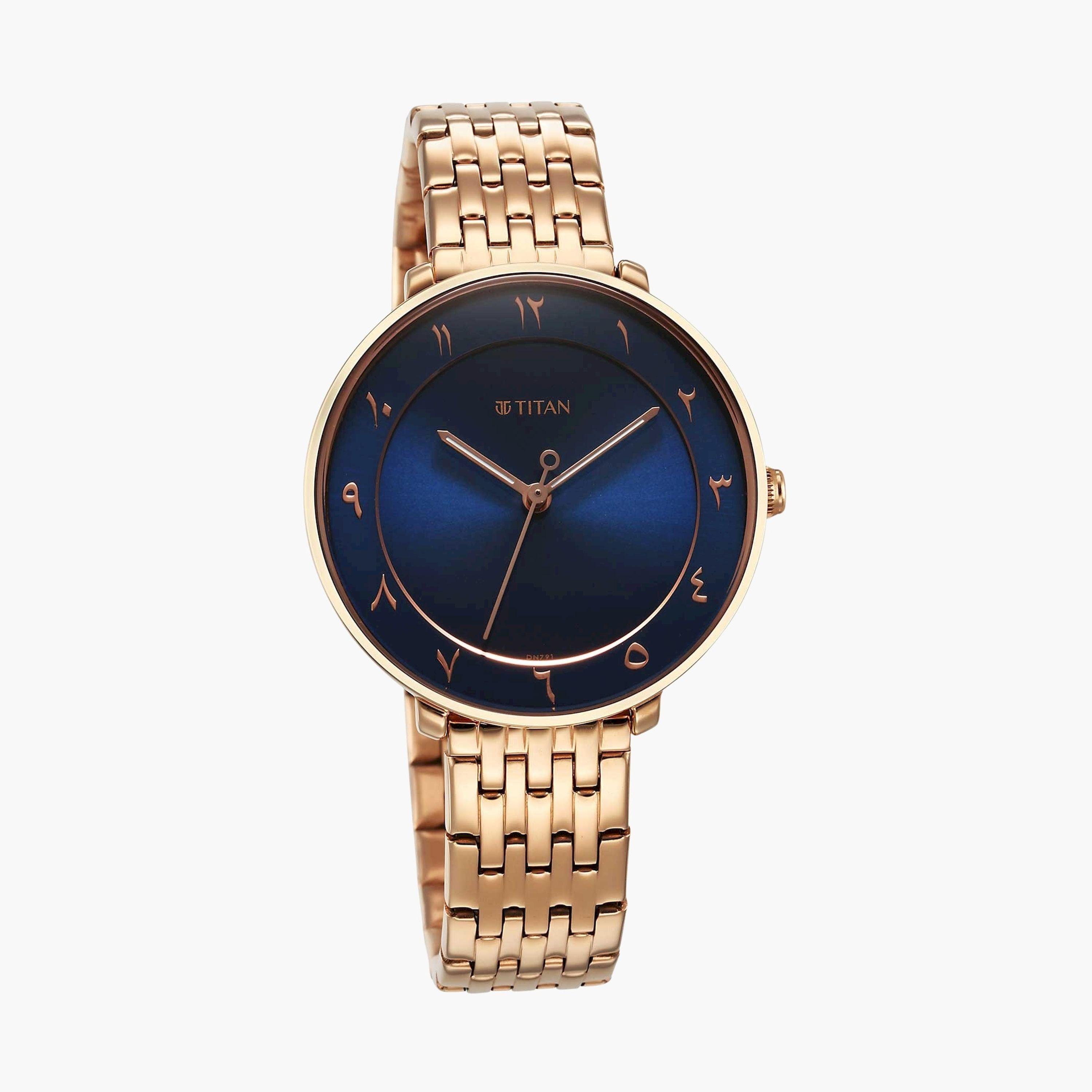 تيتان- ساعة يد  تناظرية للنساء سوار ستانلس ستيل لون ذهبي  38مم  | 2651WM08-women-watchesandjewellery-watches-image-2