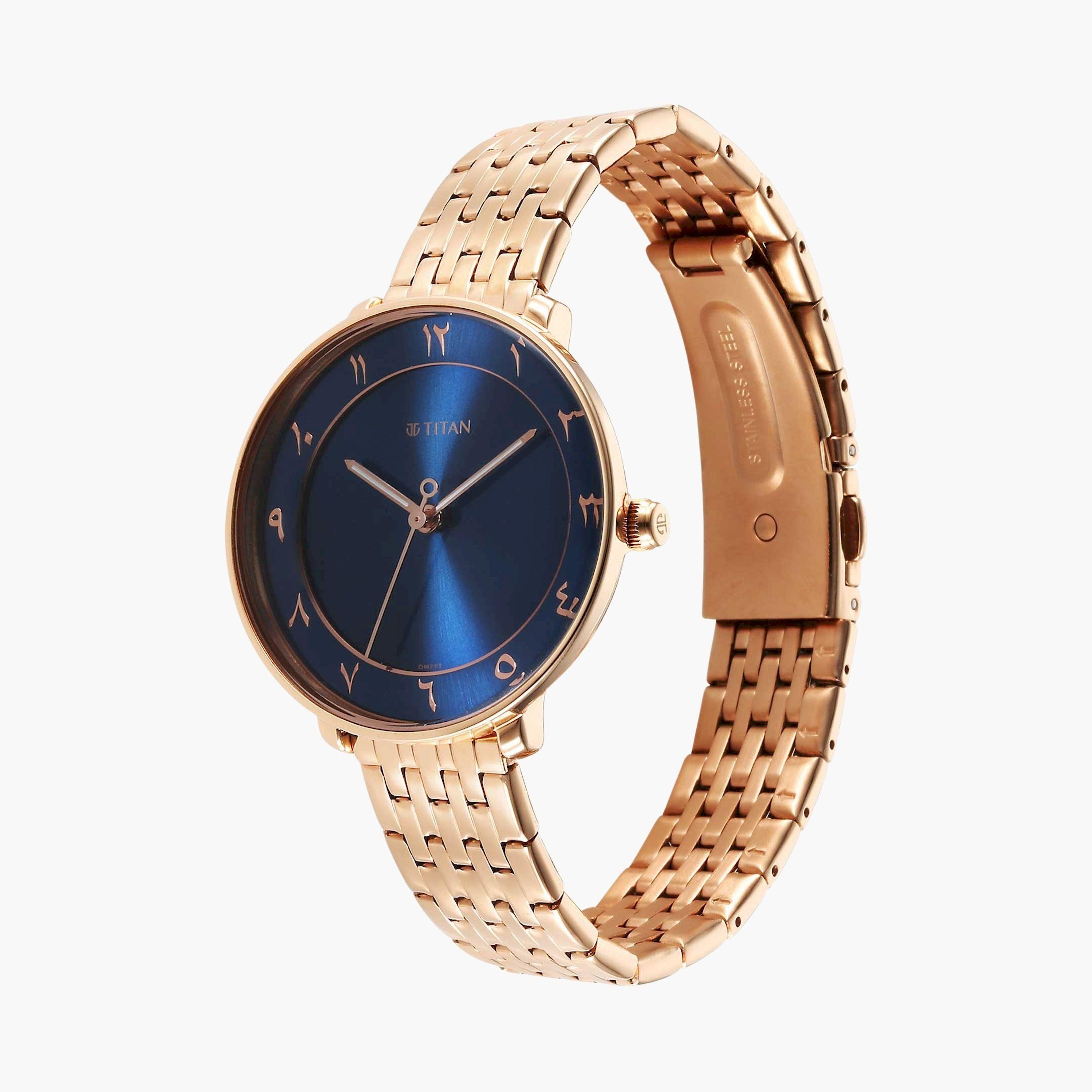 تيتان- ساعة يد  تناظرية للنساء سوار ستانلس ستيل لون ذهبي  38مم  | 2651WM08-women-watchesandjewellery-watches-image-3