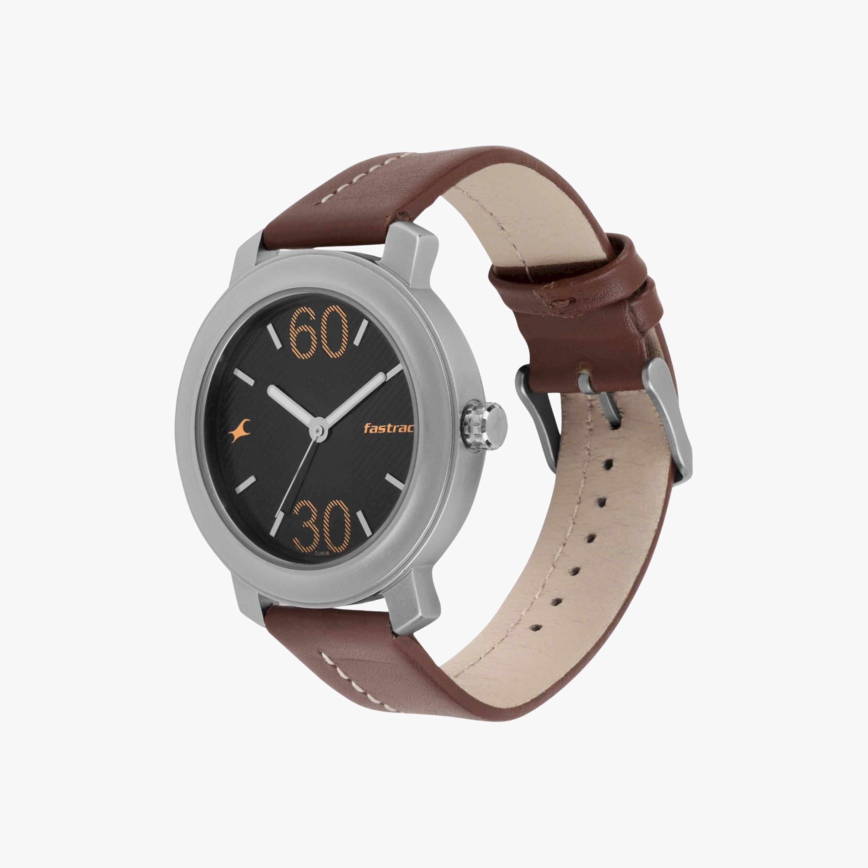 فاست تراك- ساعة يد  تناظرية للرجال سوار جلدي لون بني  45مم  | NR3222SL01-men-watchesandjewellery-watches-image-2