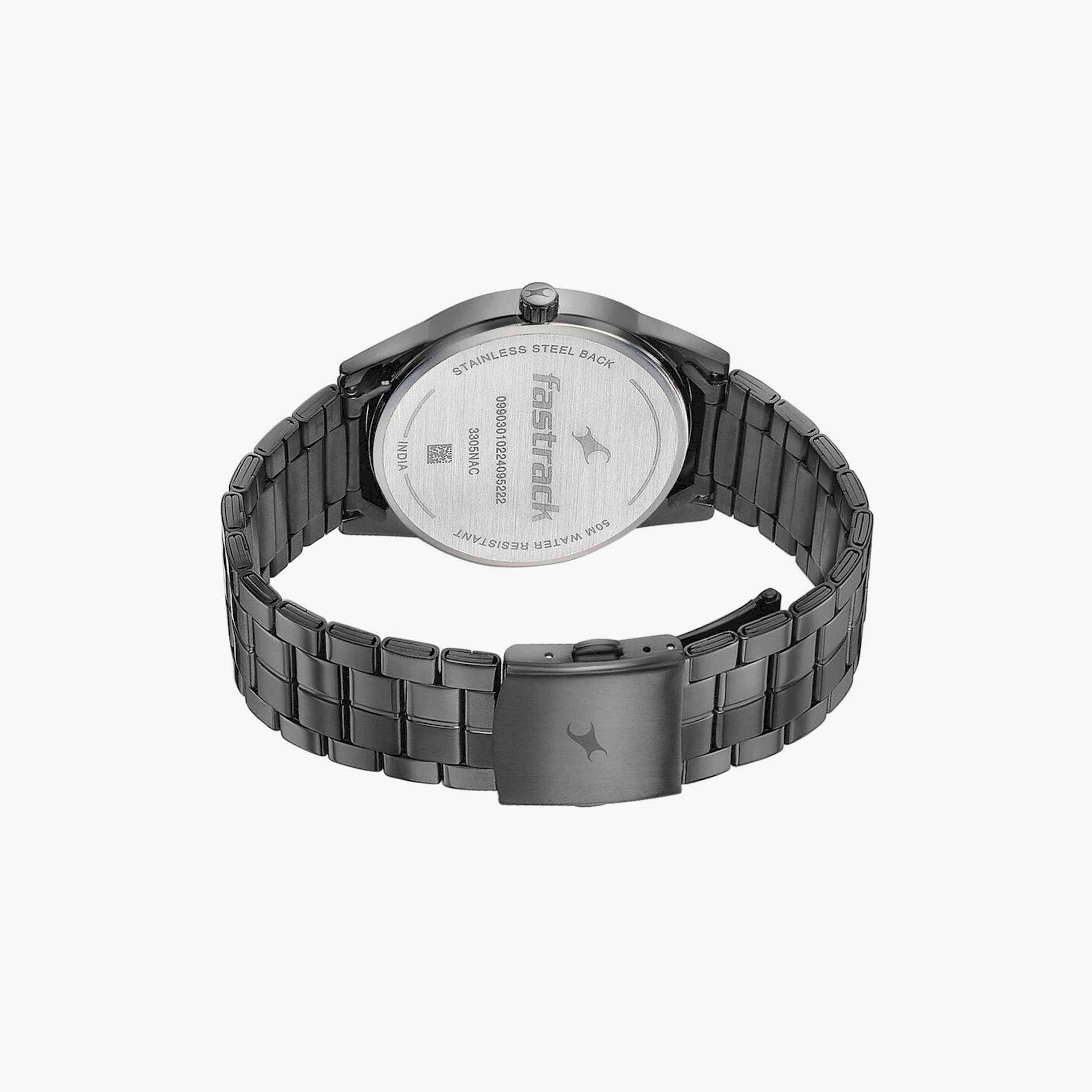 فاست تراك- ساعة يد  تناظرية للرجال سوار ستانلس ستيل لون أسود  42مم  | 3305NM02-men-watchesandjewellery-watches-image-5