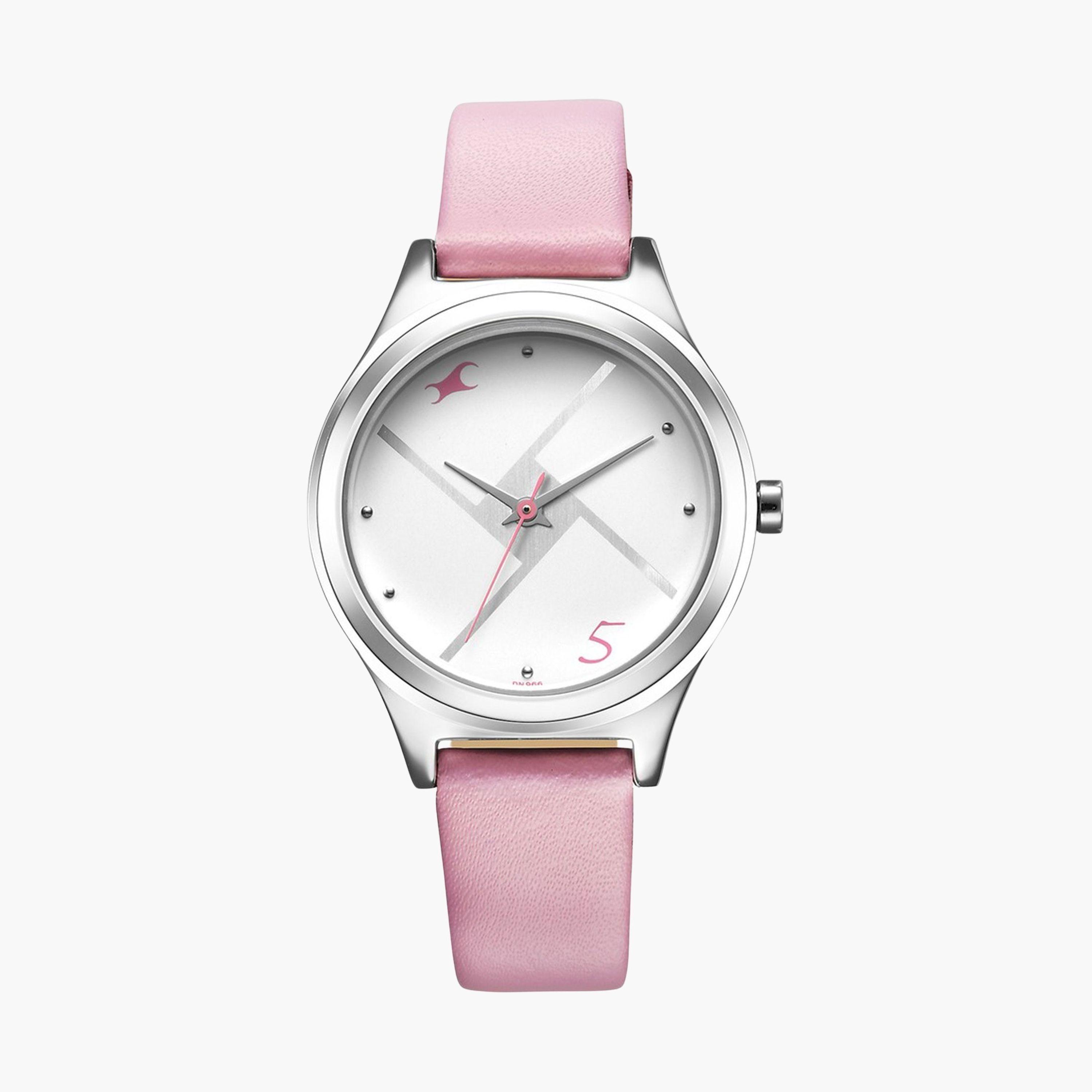 فاست تراك- ساعة يد  تناظرية للنساء سوار جلدي لون زهري  32مم  | NS6152SL08-women-watchesandjewellery-watches-image-1
