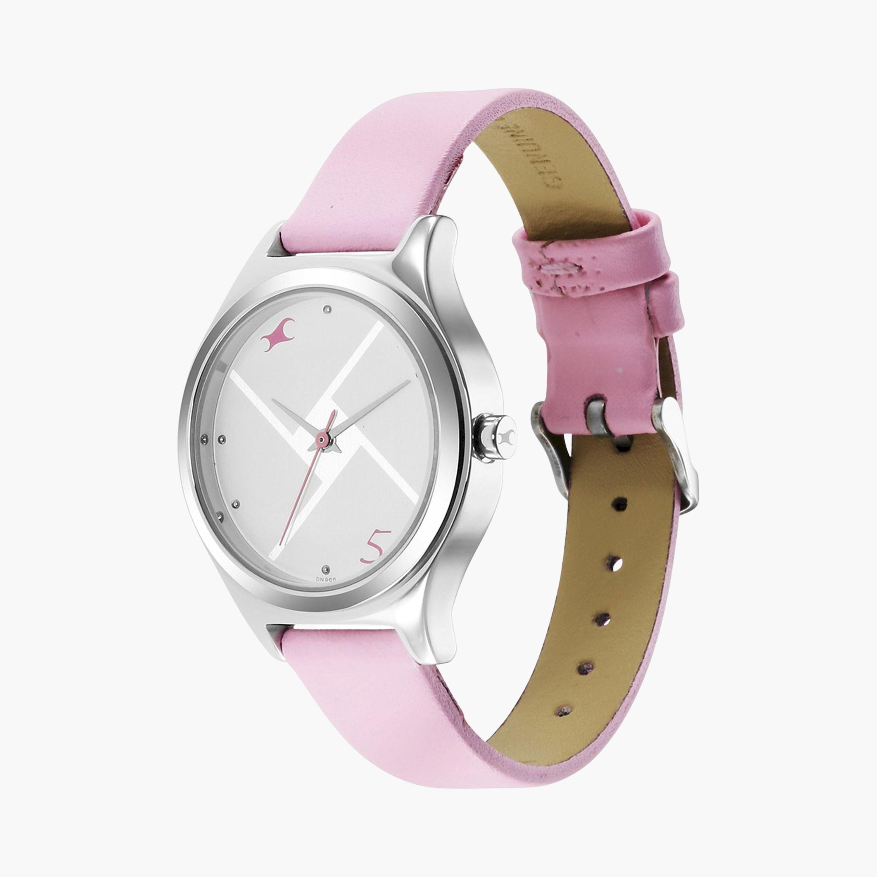 فاست تراك- ساعة يد  تناظرية للنساء سوار جلدي لون زهري  32مم  | NS6152SL08-women-watchesandjewellery-watches-image-3