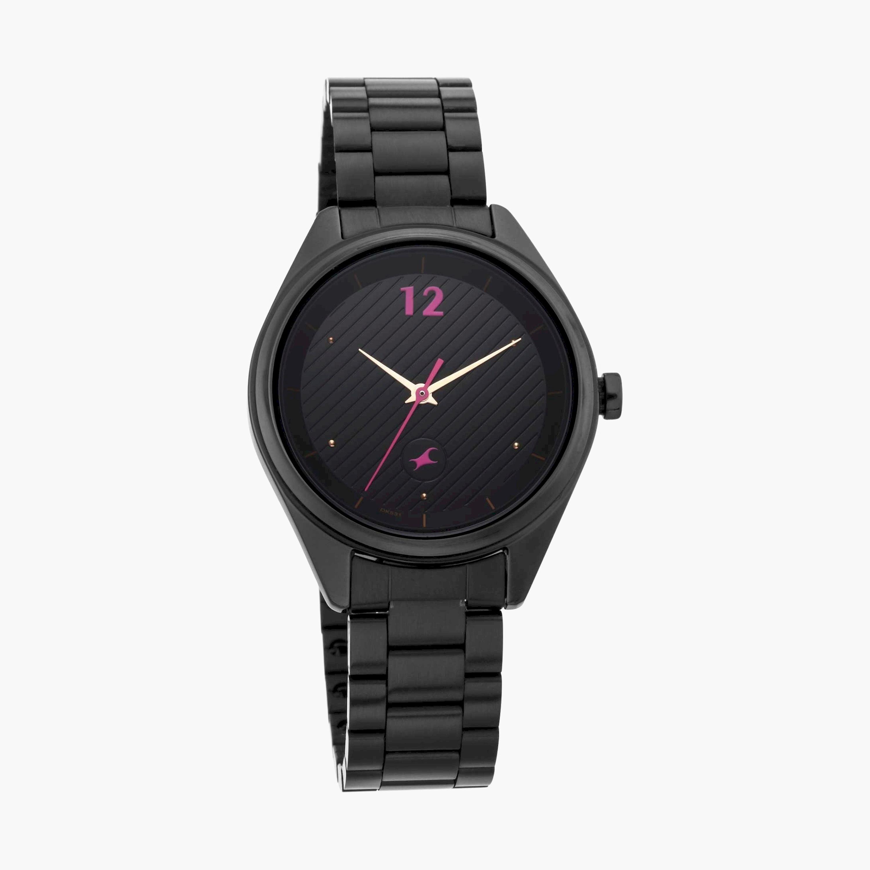 فاست تراك- ساعة يد  تناظرية للنساء سوار ستانلس ستيل لون أسود  37مم  | NR6215NM01-women-watchesandjewellery-watches-image-2