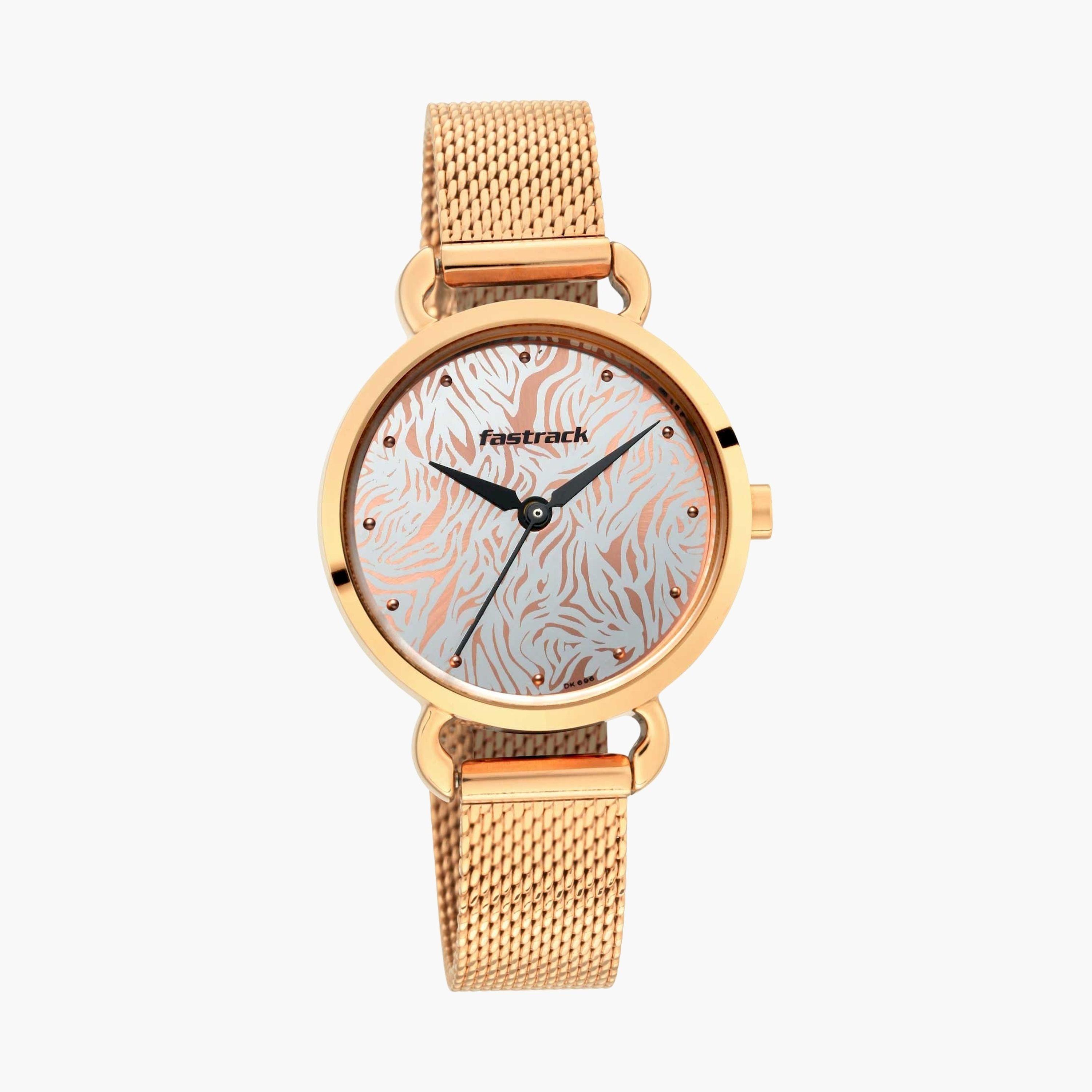 فاست تراك- ساعة يد  تناظرية للنساء سوار ستانلس ستيل لون ذهبي  30مم  | NS6221WM01-women-watchesandjewellery-watches-image-2